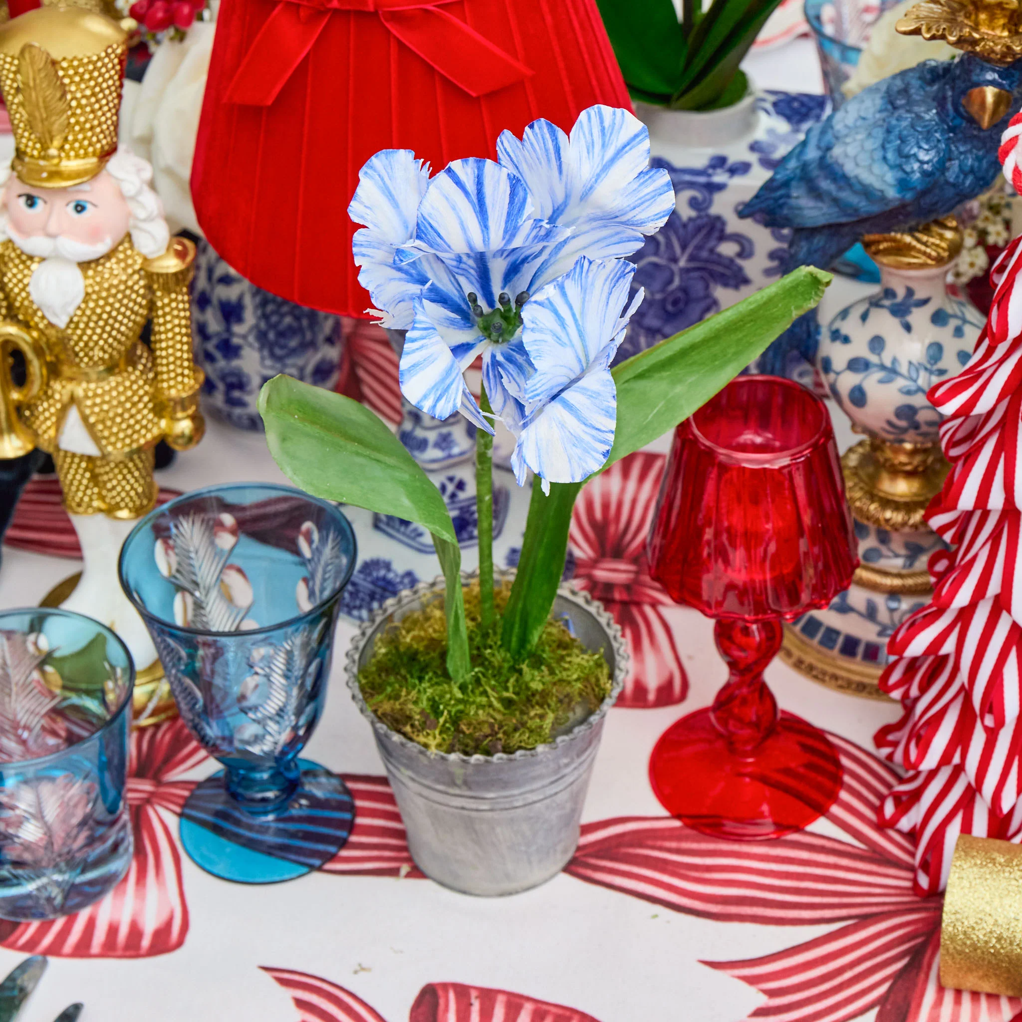Mrs. Alice Handpainted Blue Tulip - Image 2