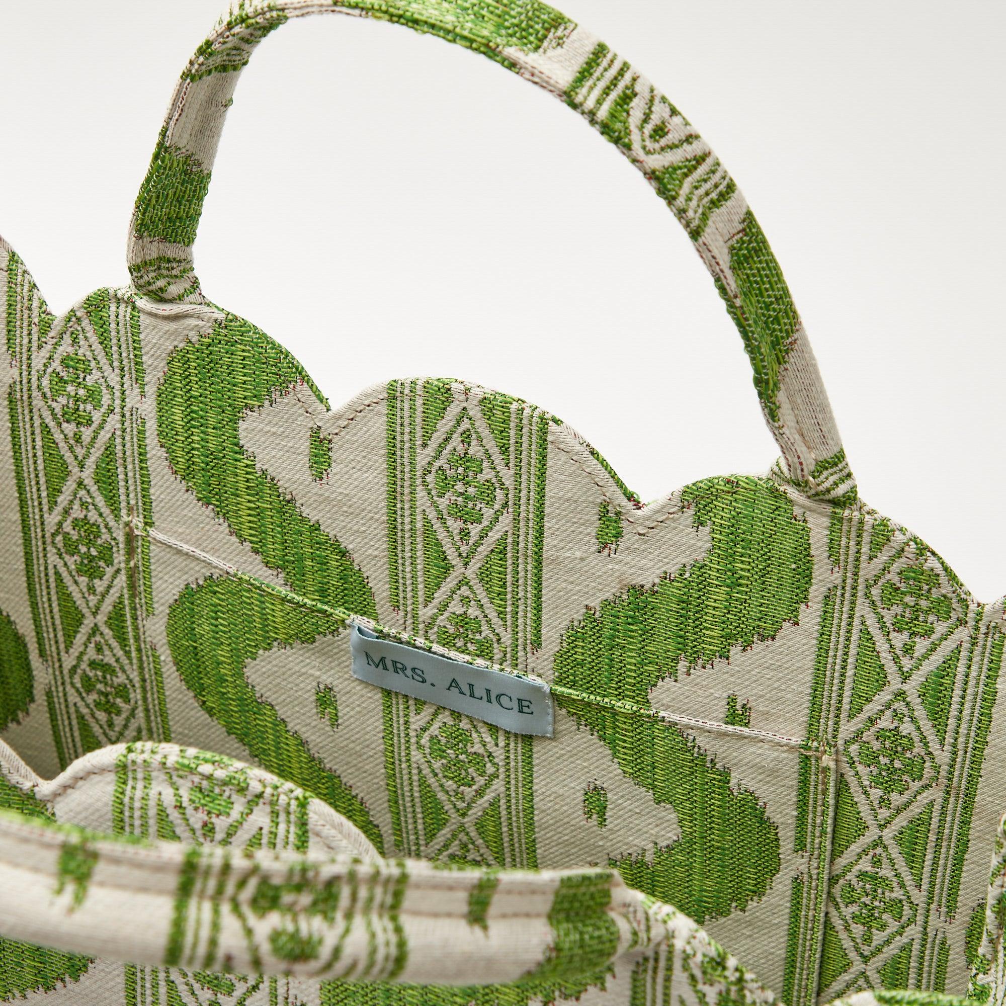 Mrs. Alice Tote Bag (Green Ikat) - Image 7