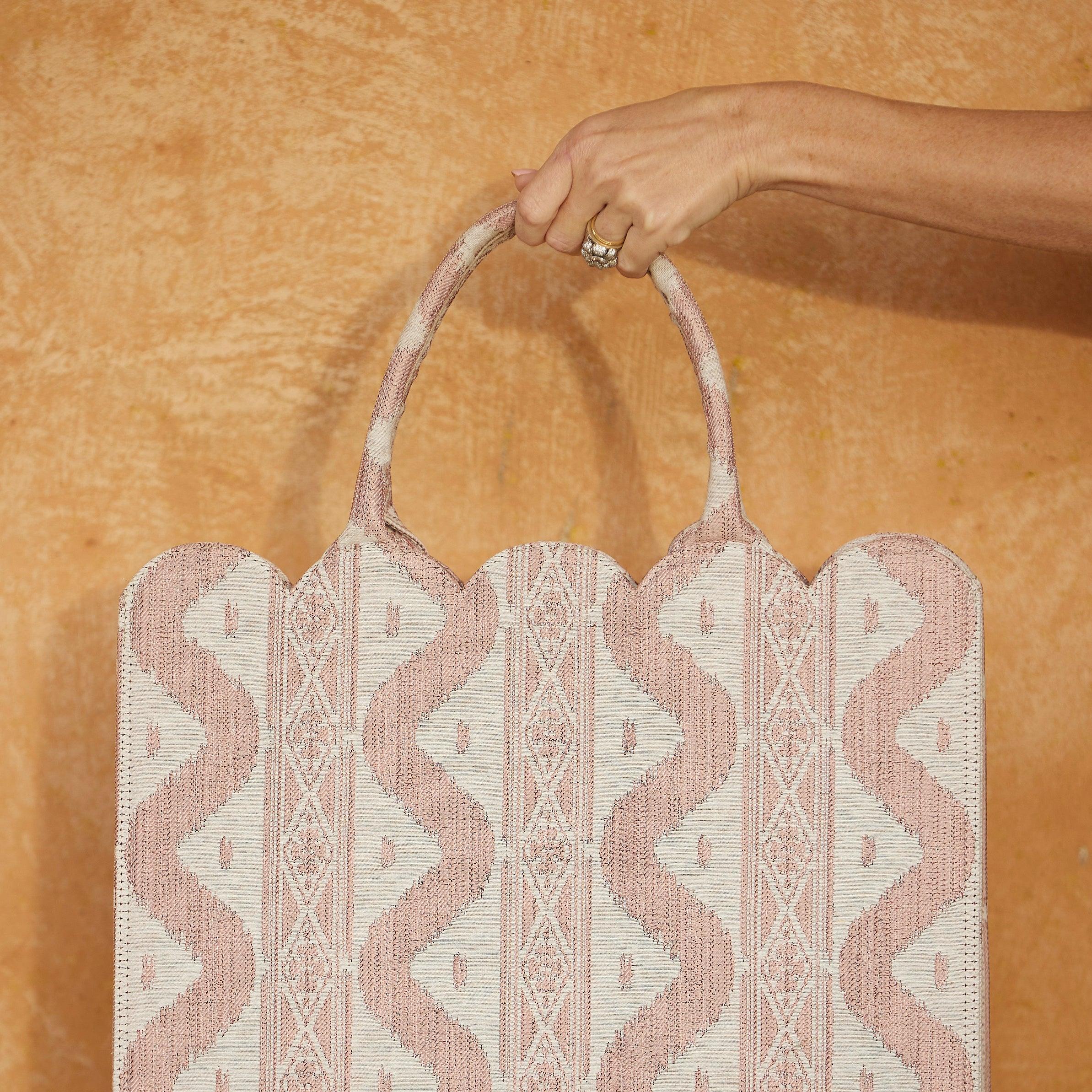 Mrs. Alice Tote Bag (Pink Ikat) - Image 5