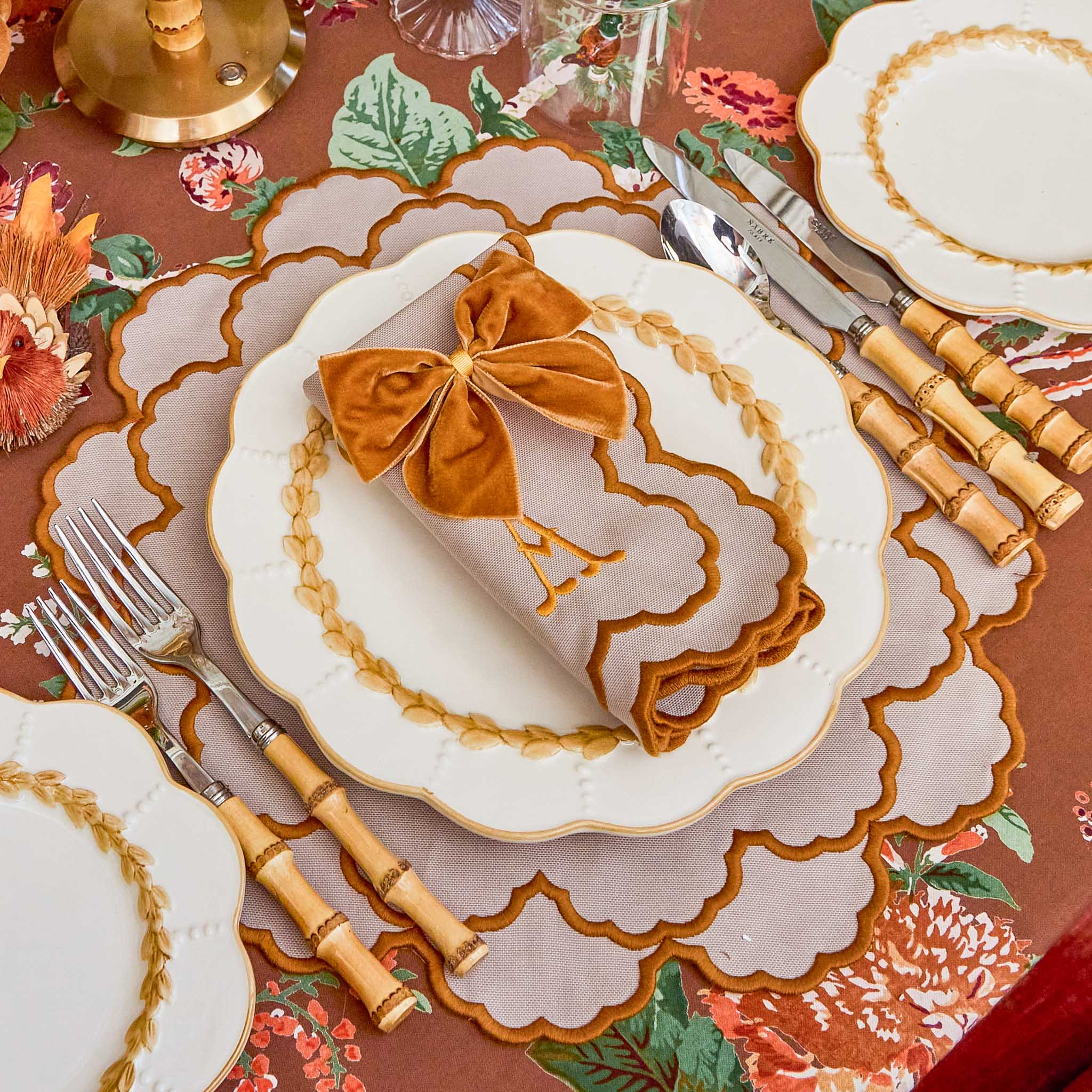 Mustard Velvet Napkin Bows (Set of 4) - Image 8