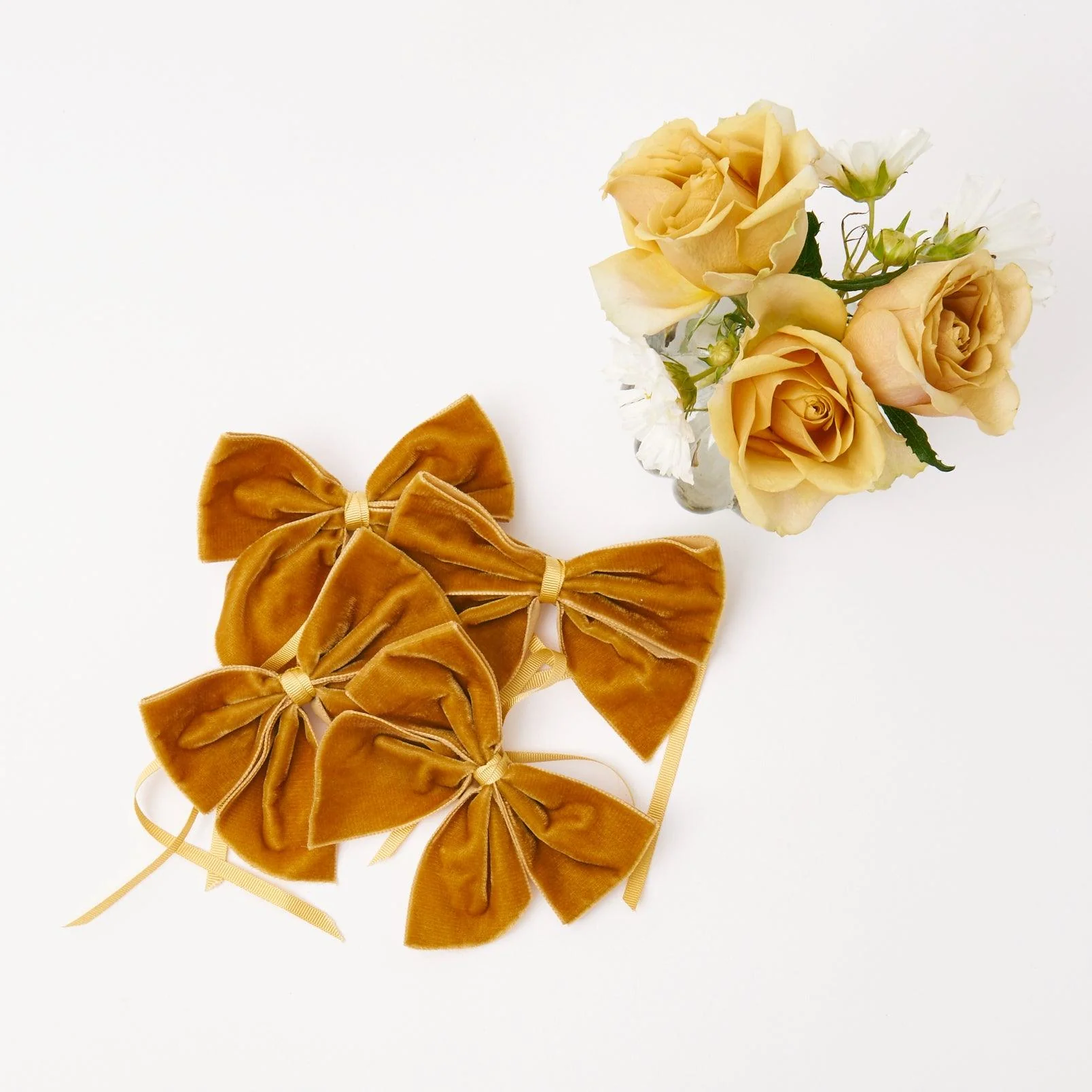 Mustard Velvet Napkin Bows (Set of 4) - Image 9