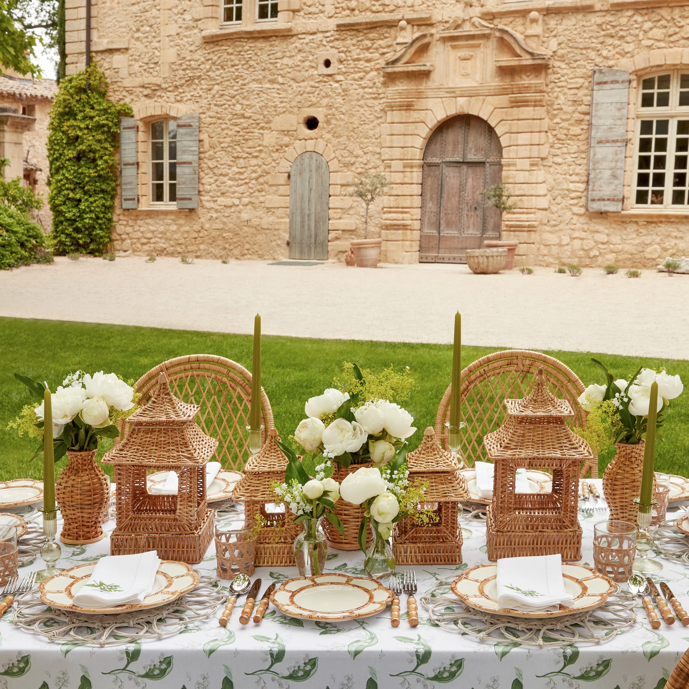 Natural Rattan Pagoda Lantern Set - Image 16
