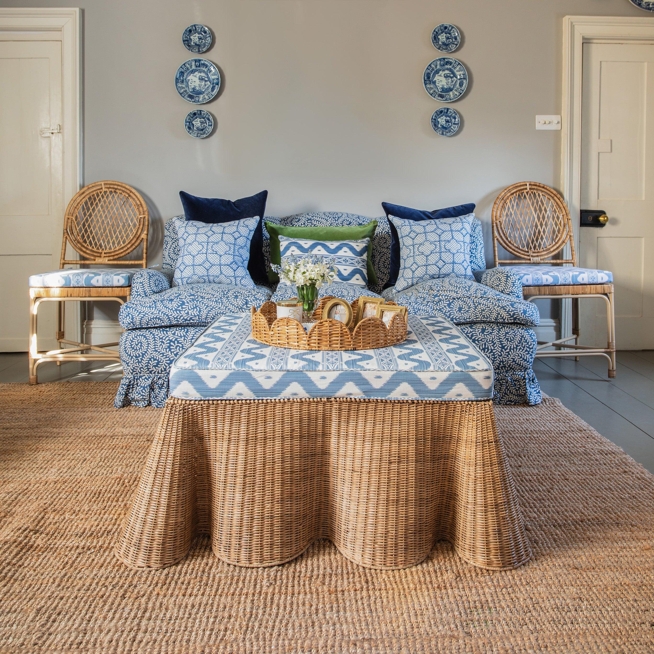 Round Rattan Scalloped Tray - Image 7