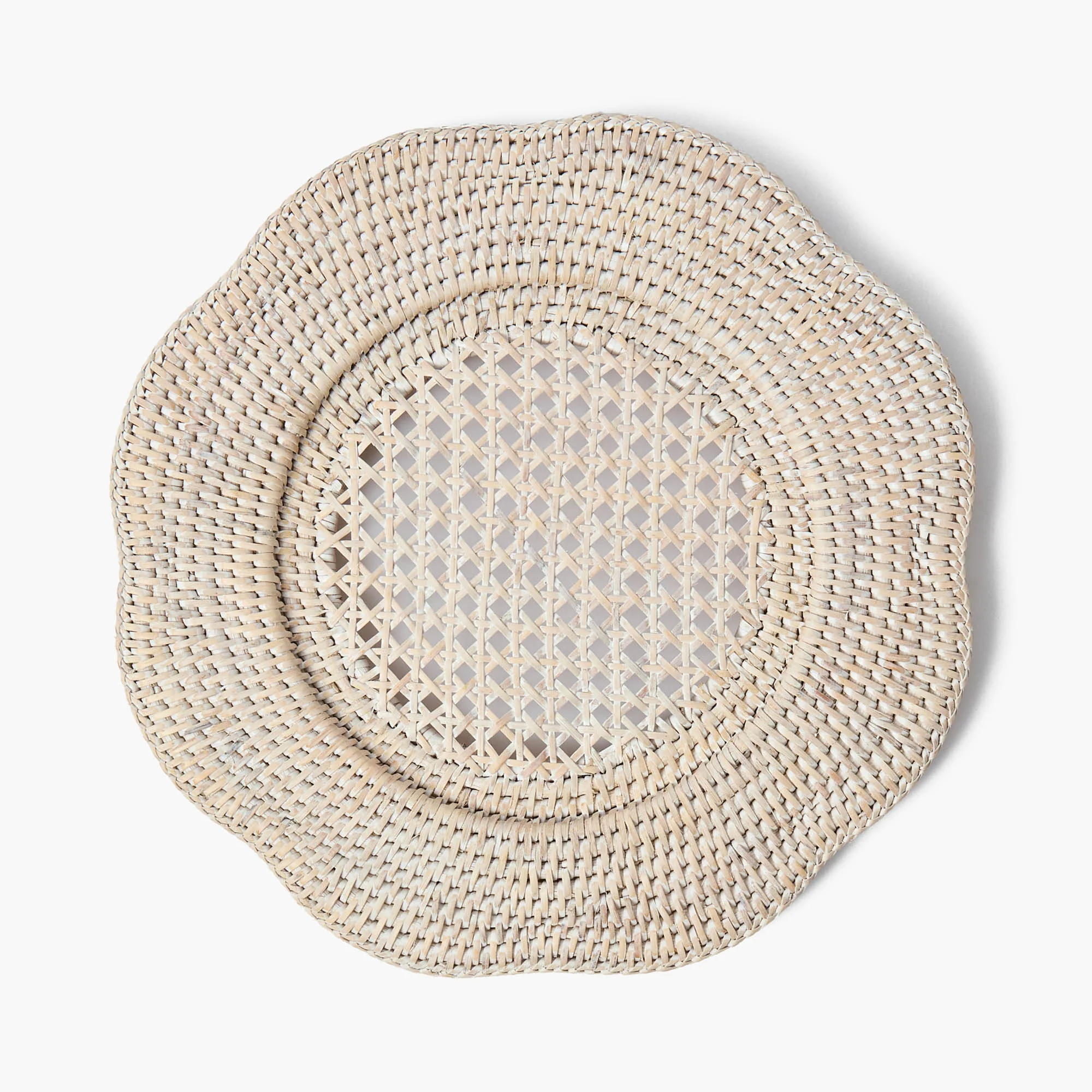 Natural Scalloped Rattan Charger Plates (Set of 4) - Image 8