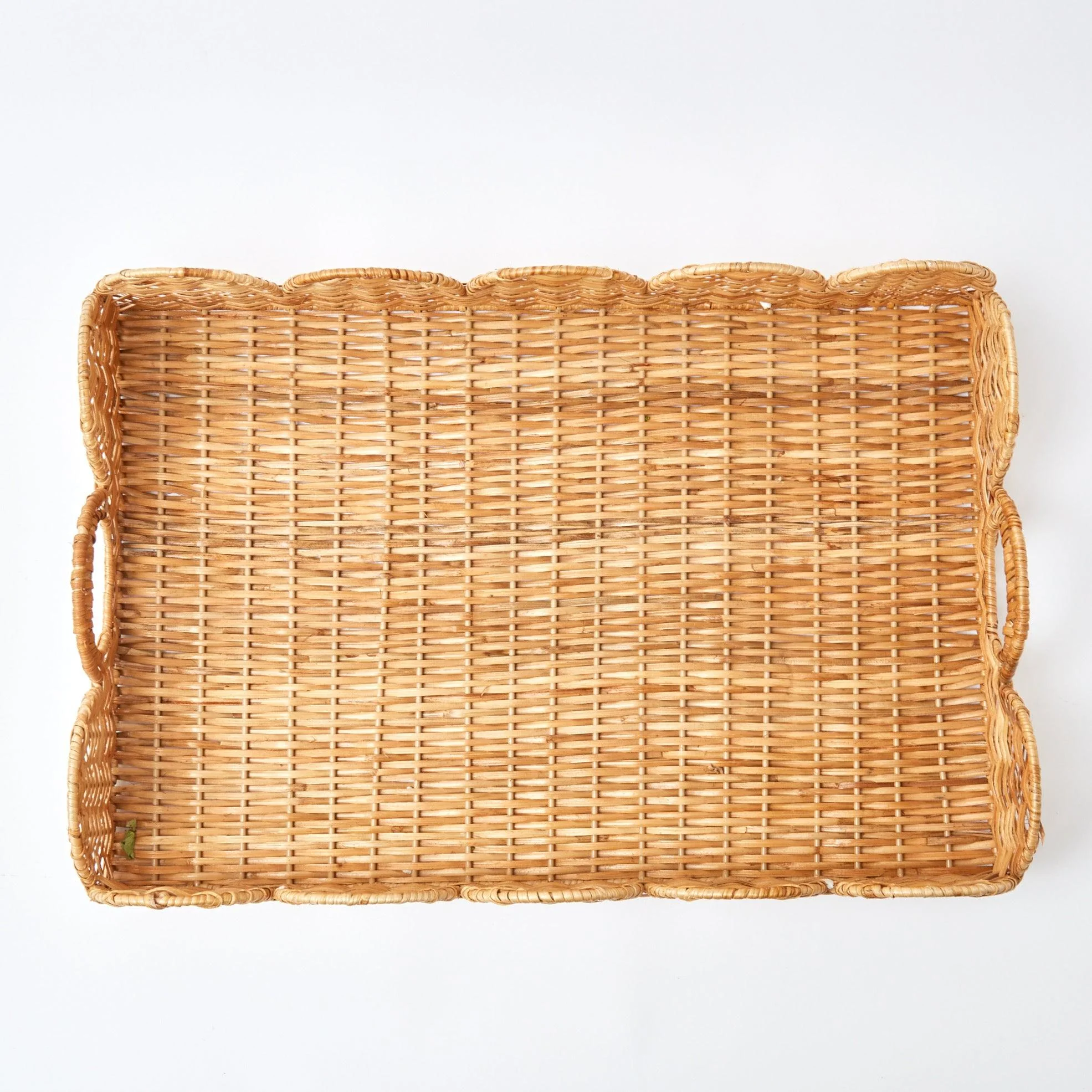 Natural Scalloped Rattan Tray - Image 6