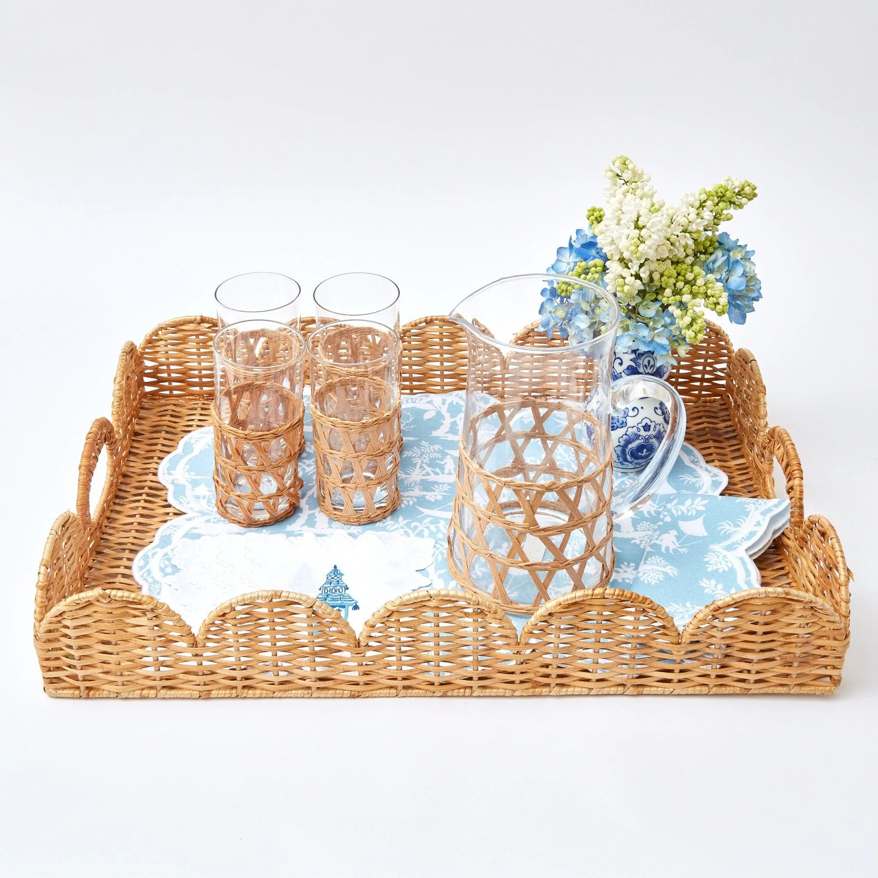 Natural Scalloped Rattan Tray - Image 8