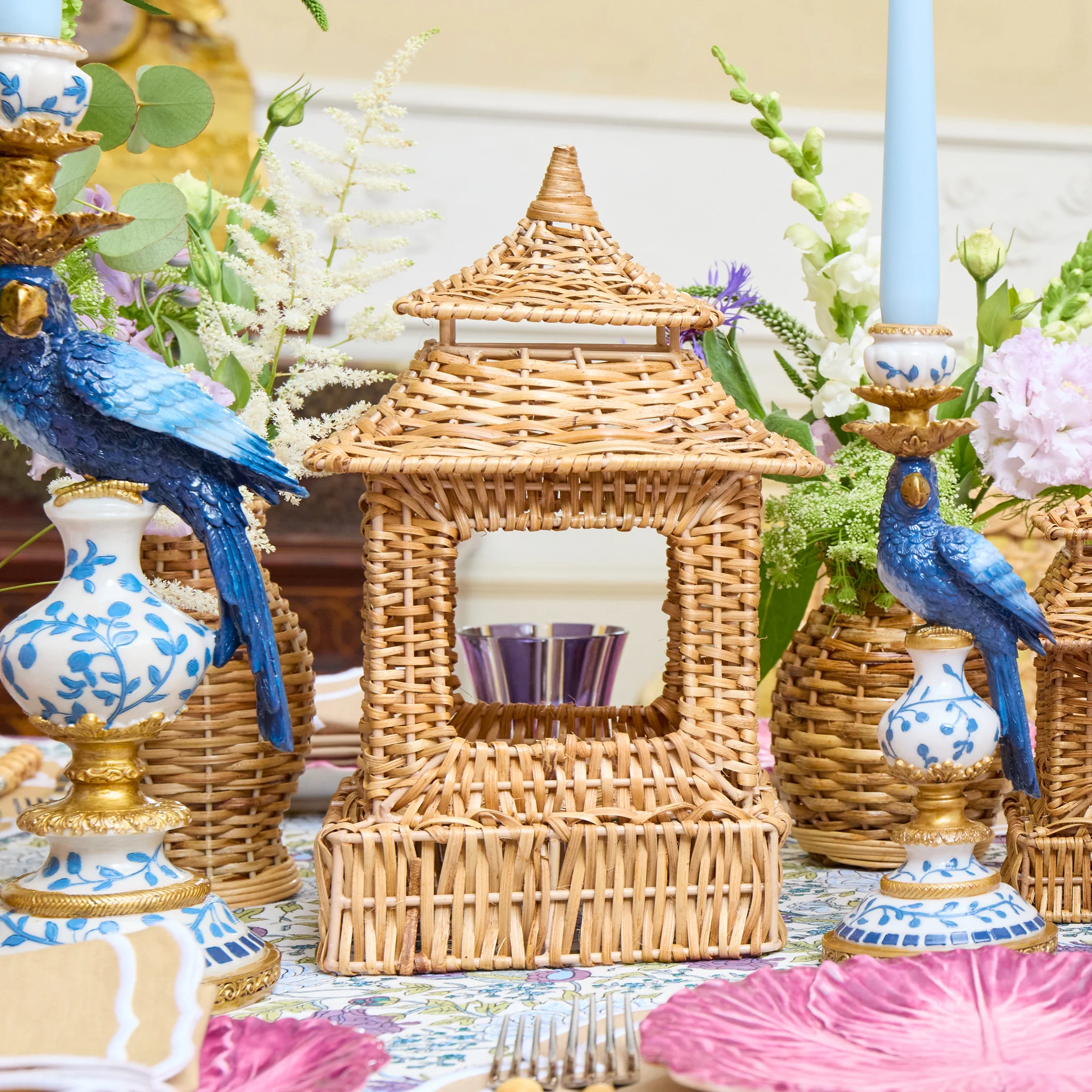 Natural Rattan Pagoda Lantern Set - Image 9