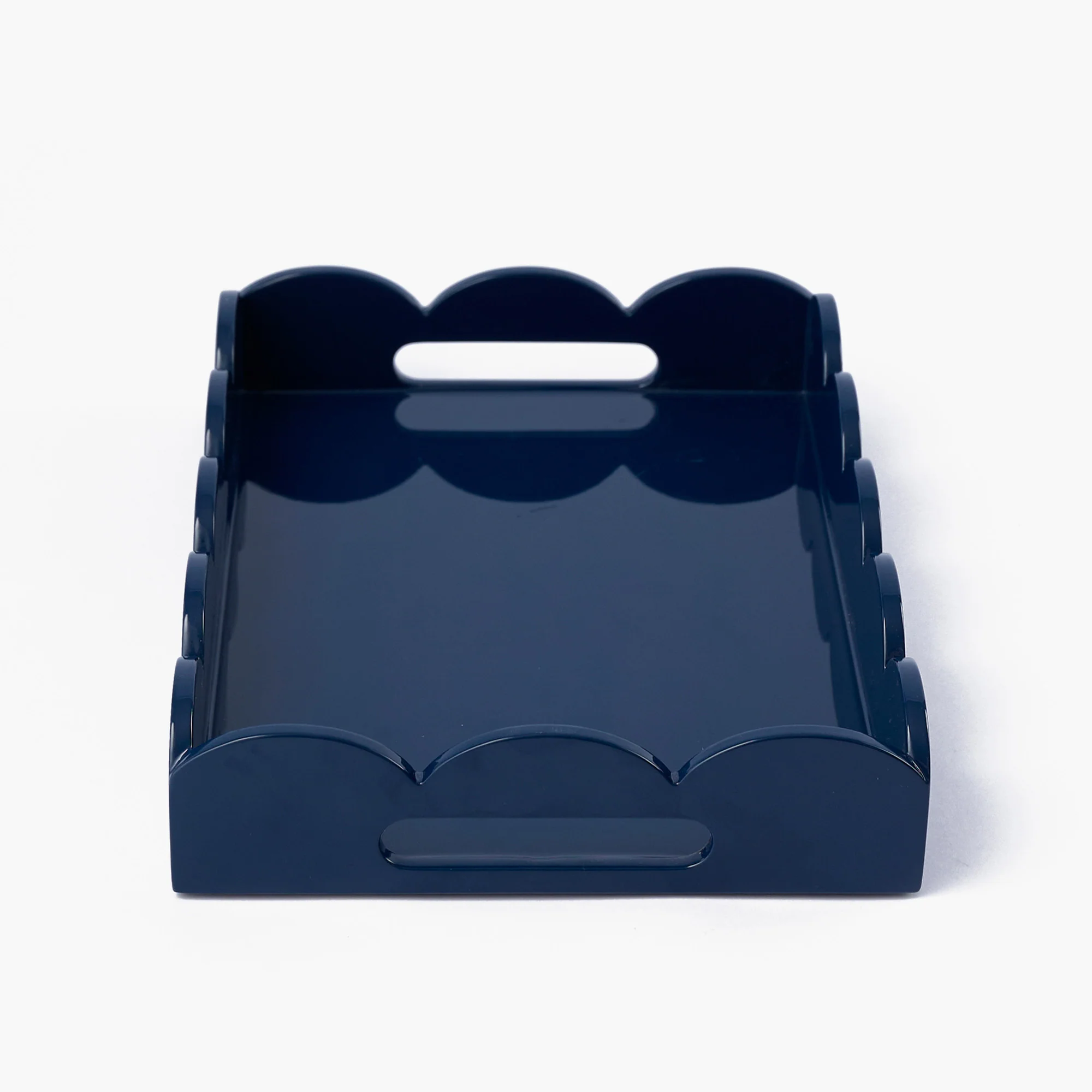 Navy Blue Small Scalloped Lacquer Tray - Image 7