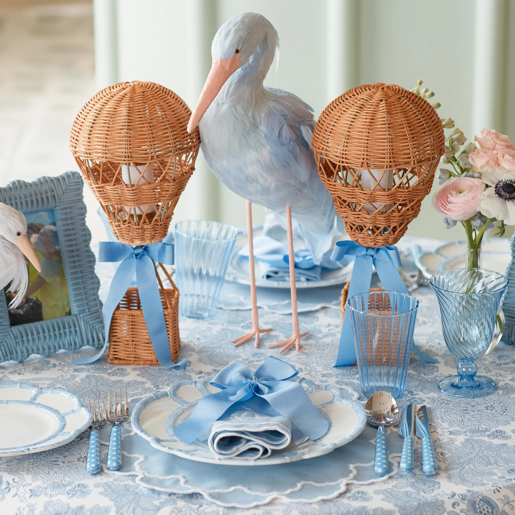 Blue Saskia Stork (Pair) - 44cm - Image 2