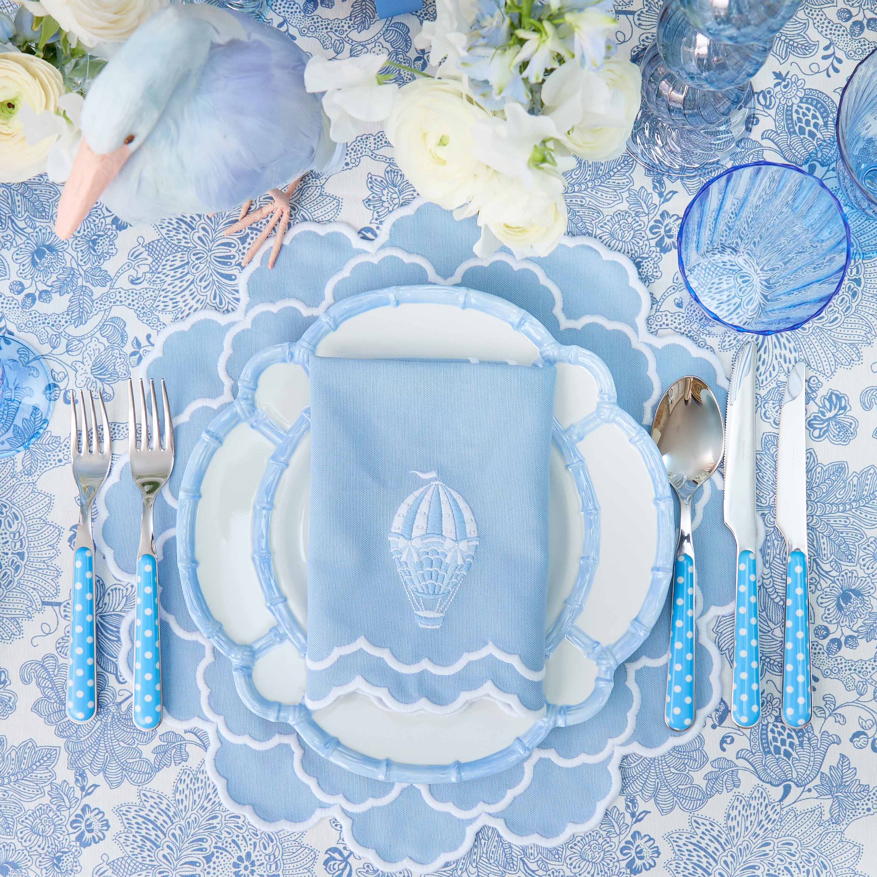 Nikki Hot Air Balloon Blue Napkins (Set of 4) - Image 4