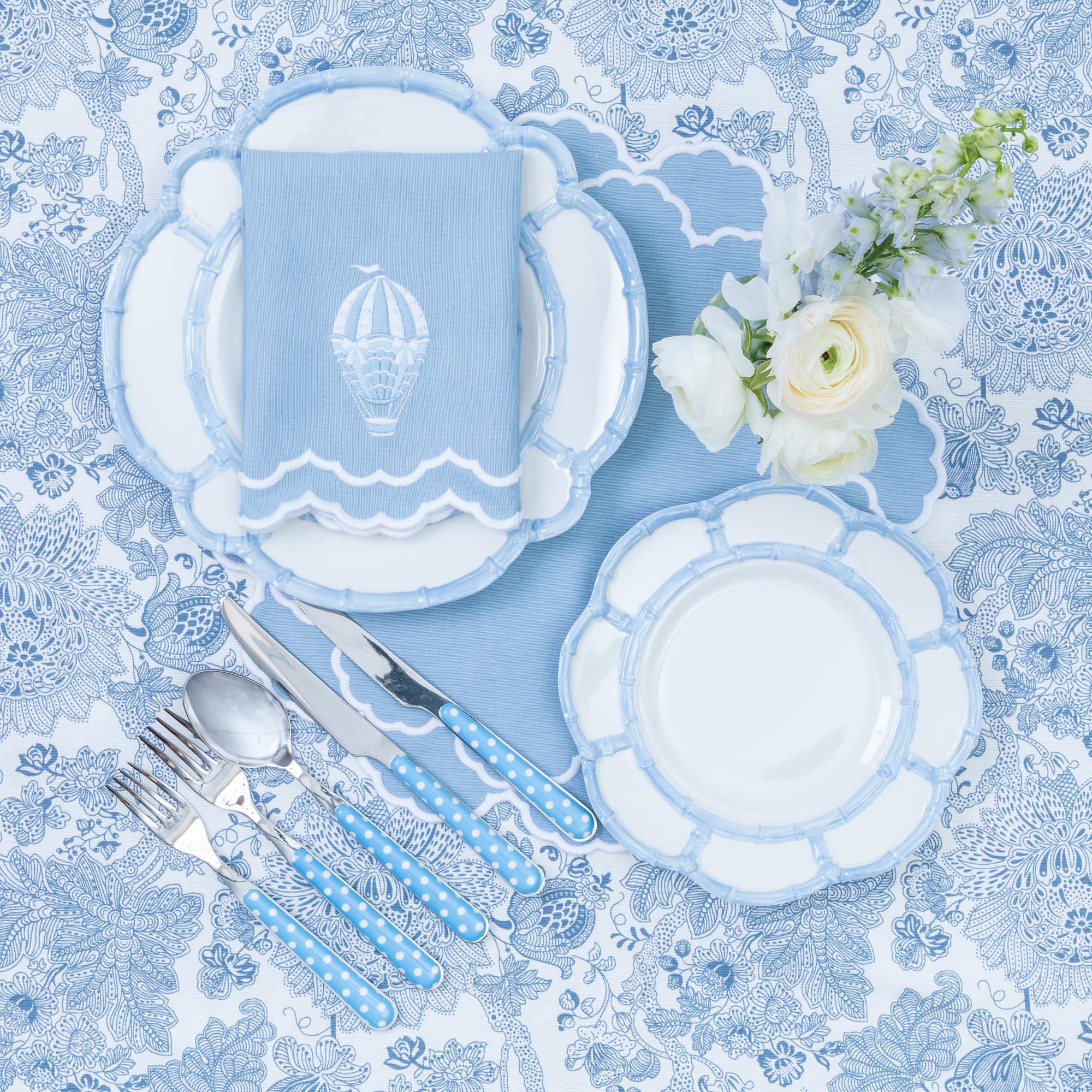 Blue Melamine Bamboo Starter Plates (Set of 4) - Image 5