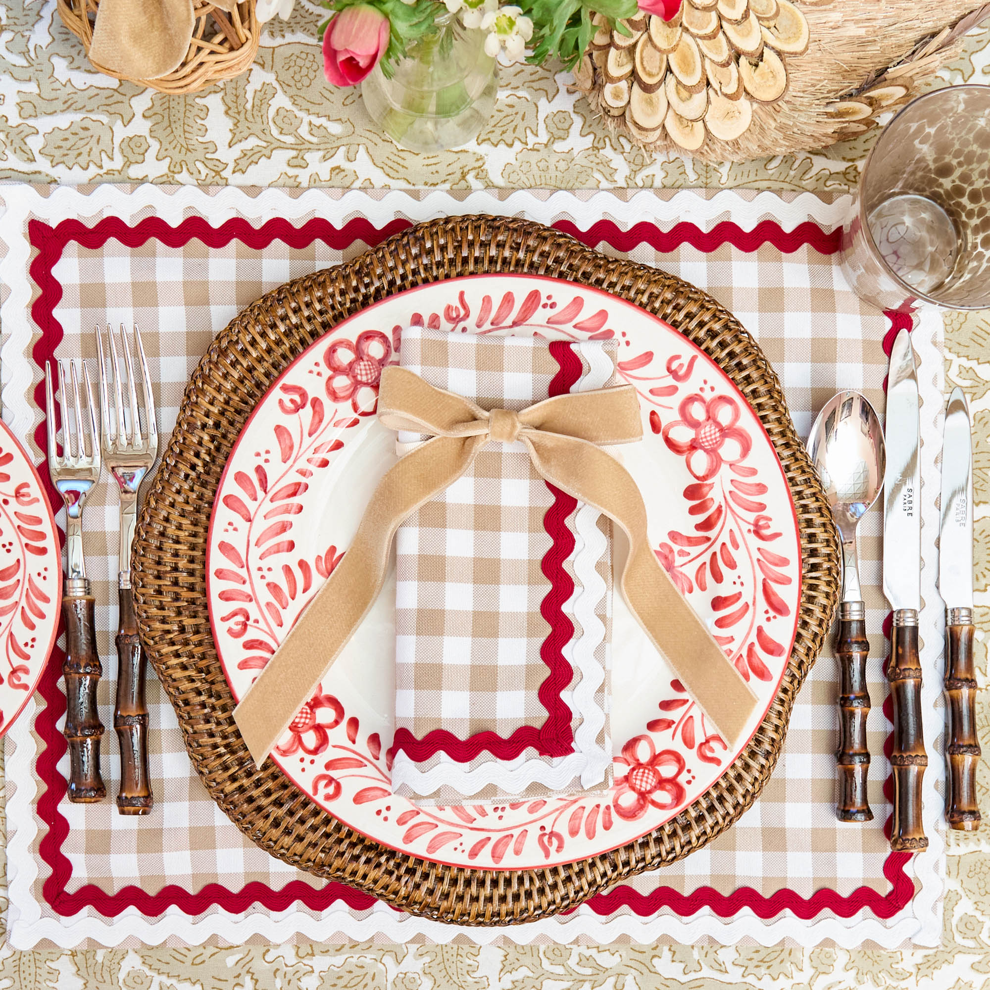 Oat Velvet Bow (Set of 4) - 20cm - Image 2
