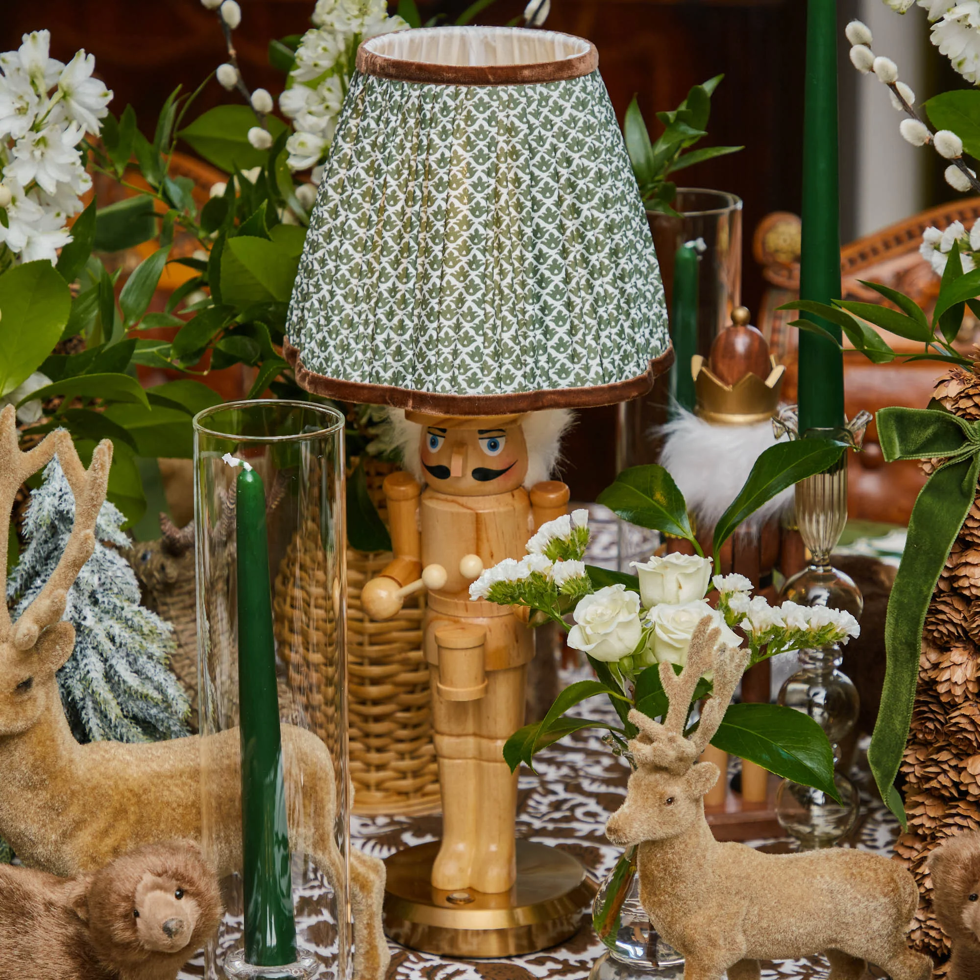 Olive & Chocolate Lotus Lampshade (18cm) - Image 5