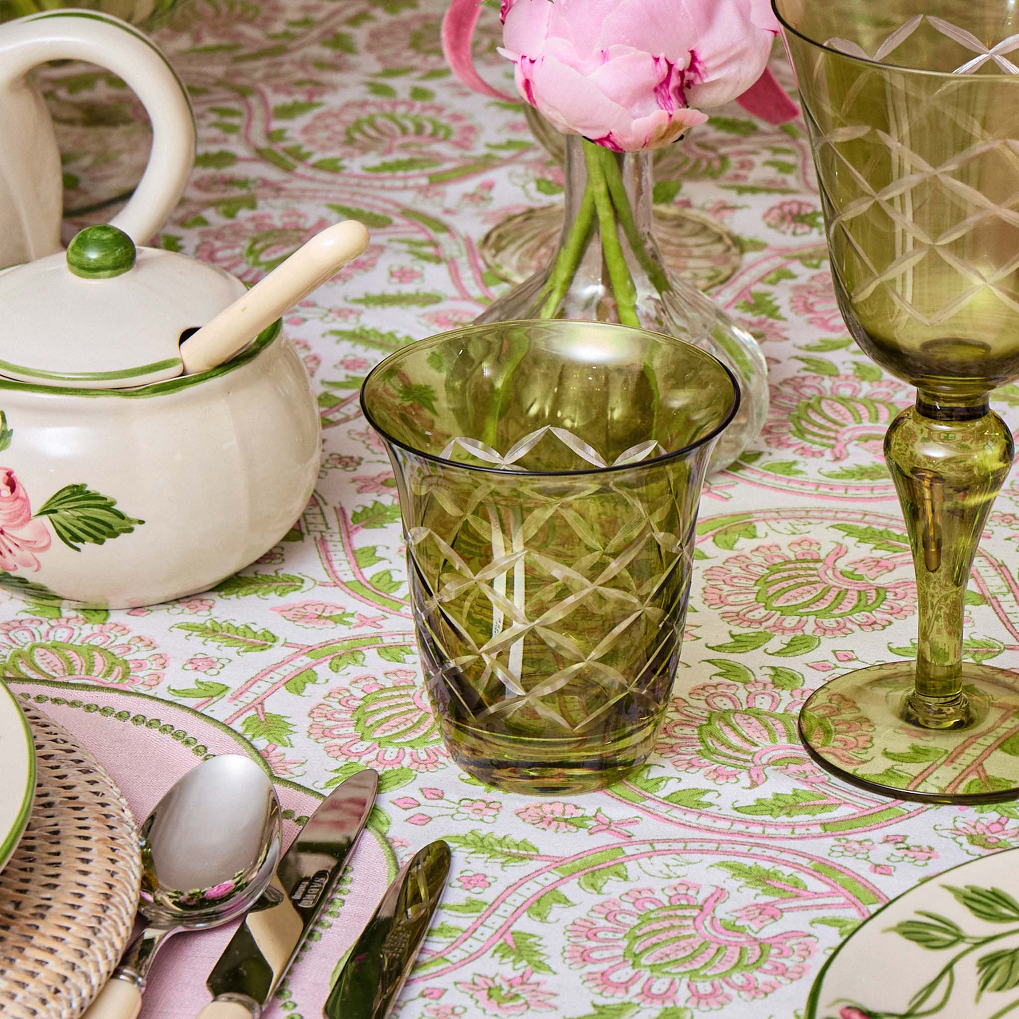 Olive Engraved Water Glasses (Set of 4) - Image 2