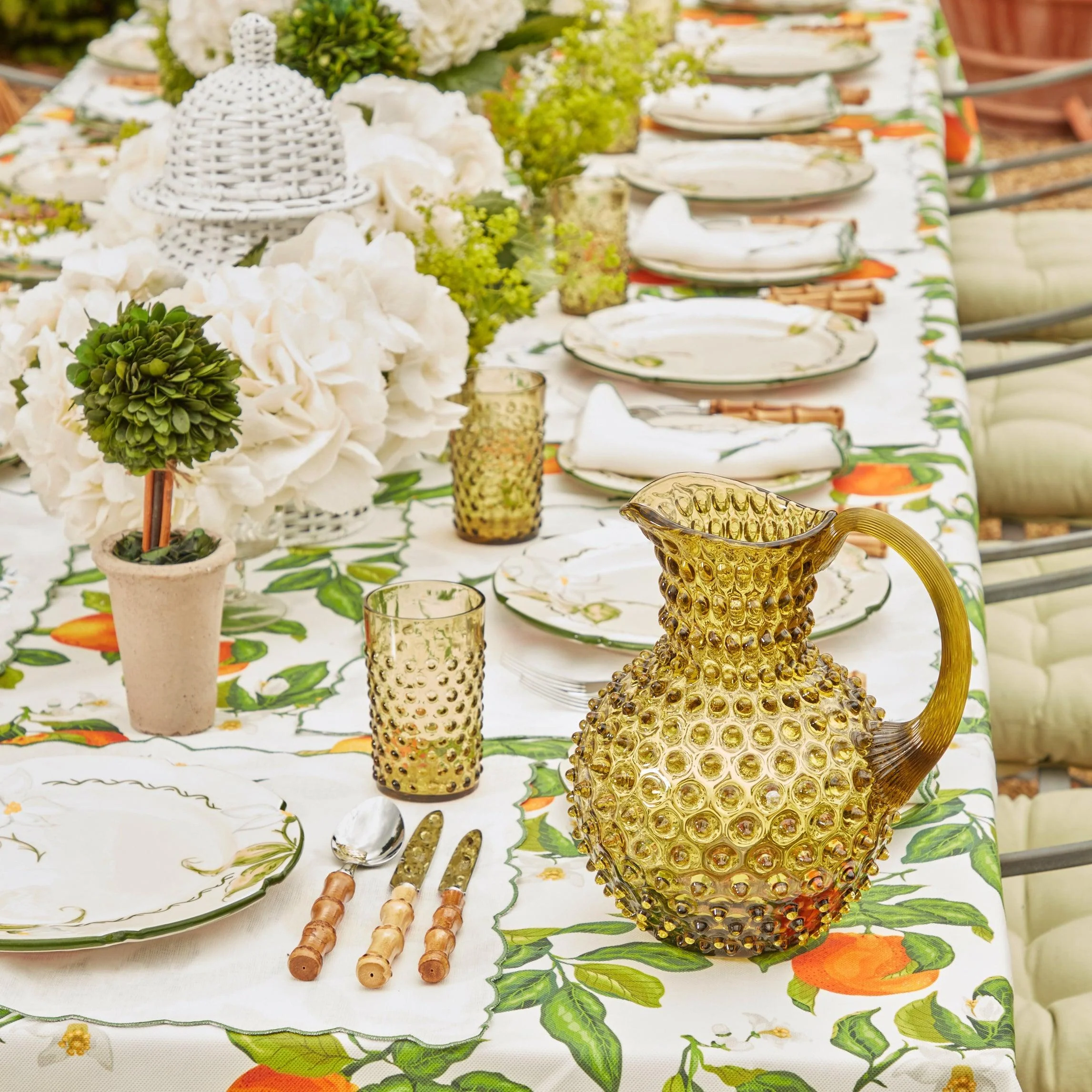 Olive Green Hobnail Jug - Image 4