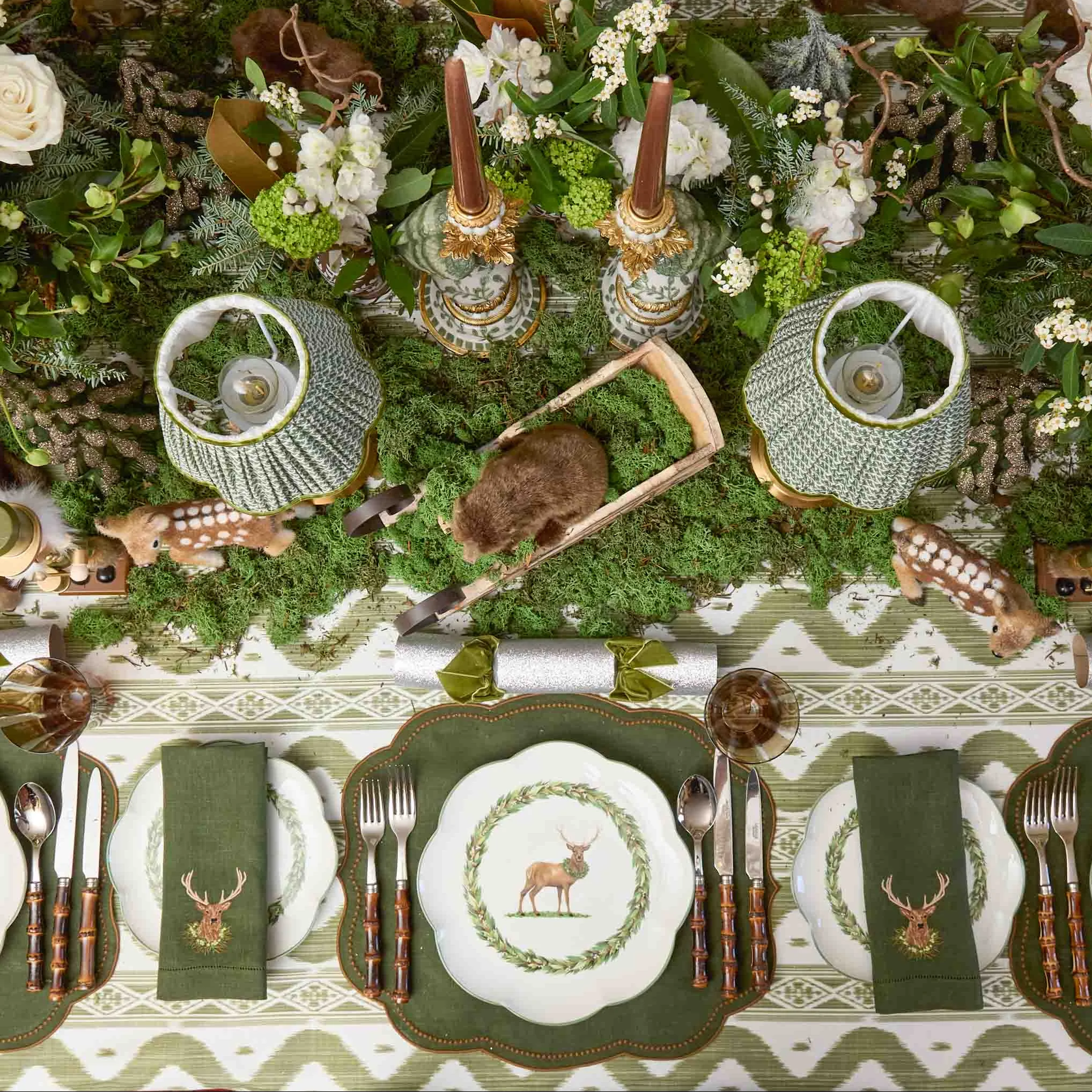 Olive Ikat Tablecloth - Image 7