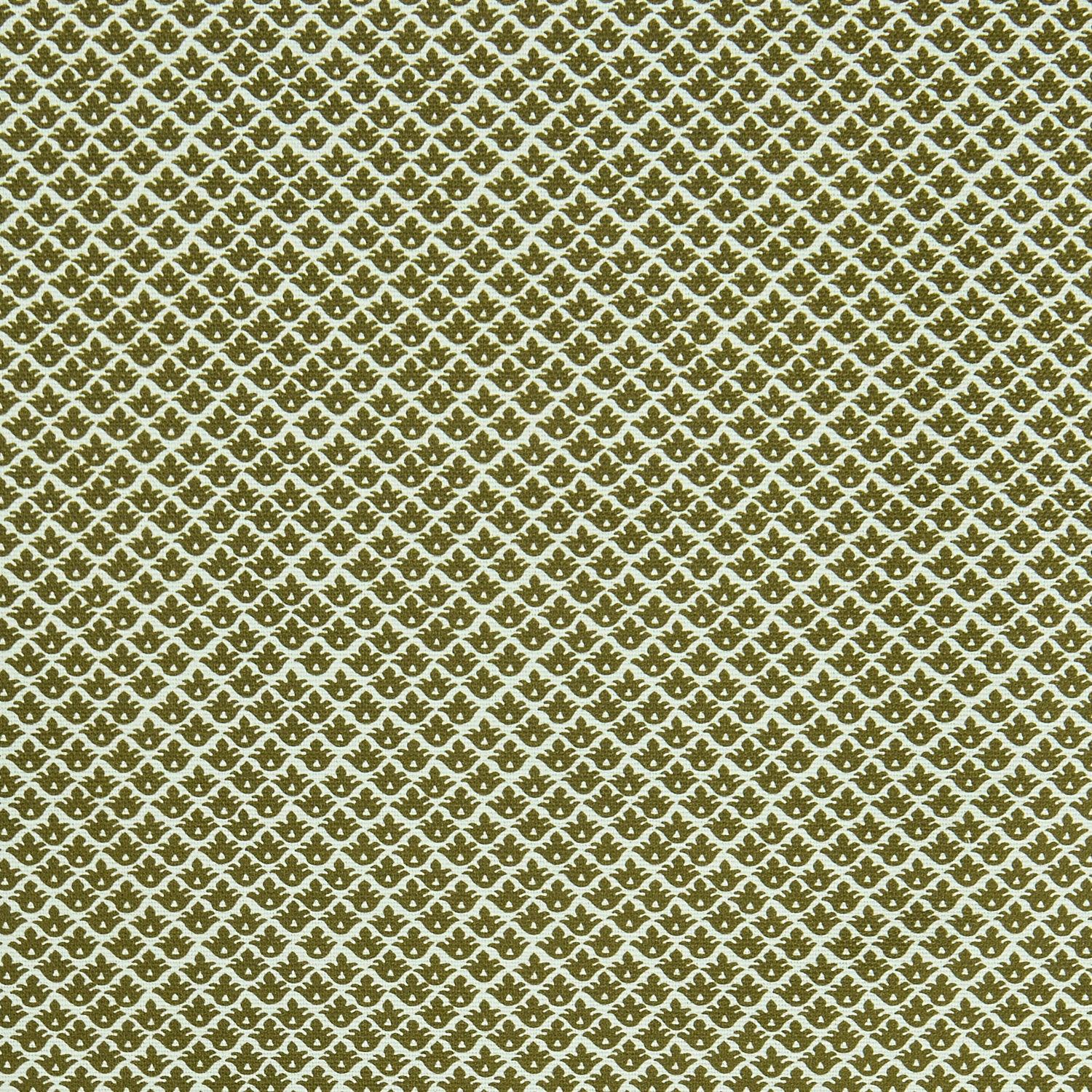 Olive Green Lotus Flower Fabric - Image 2