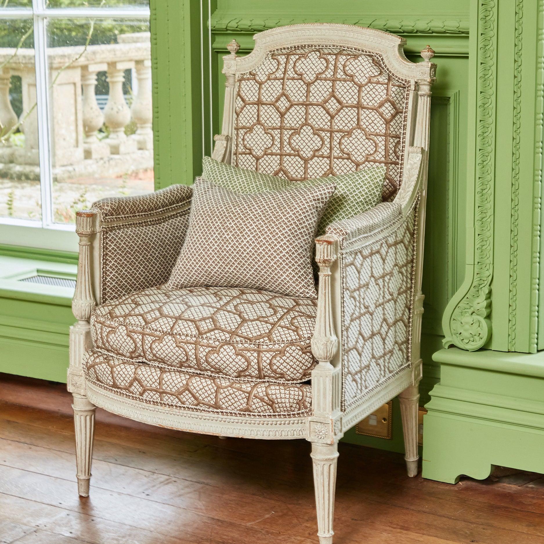Olive Green Lotus Flower Fabric - Image 5