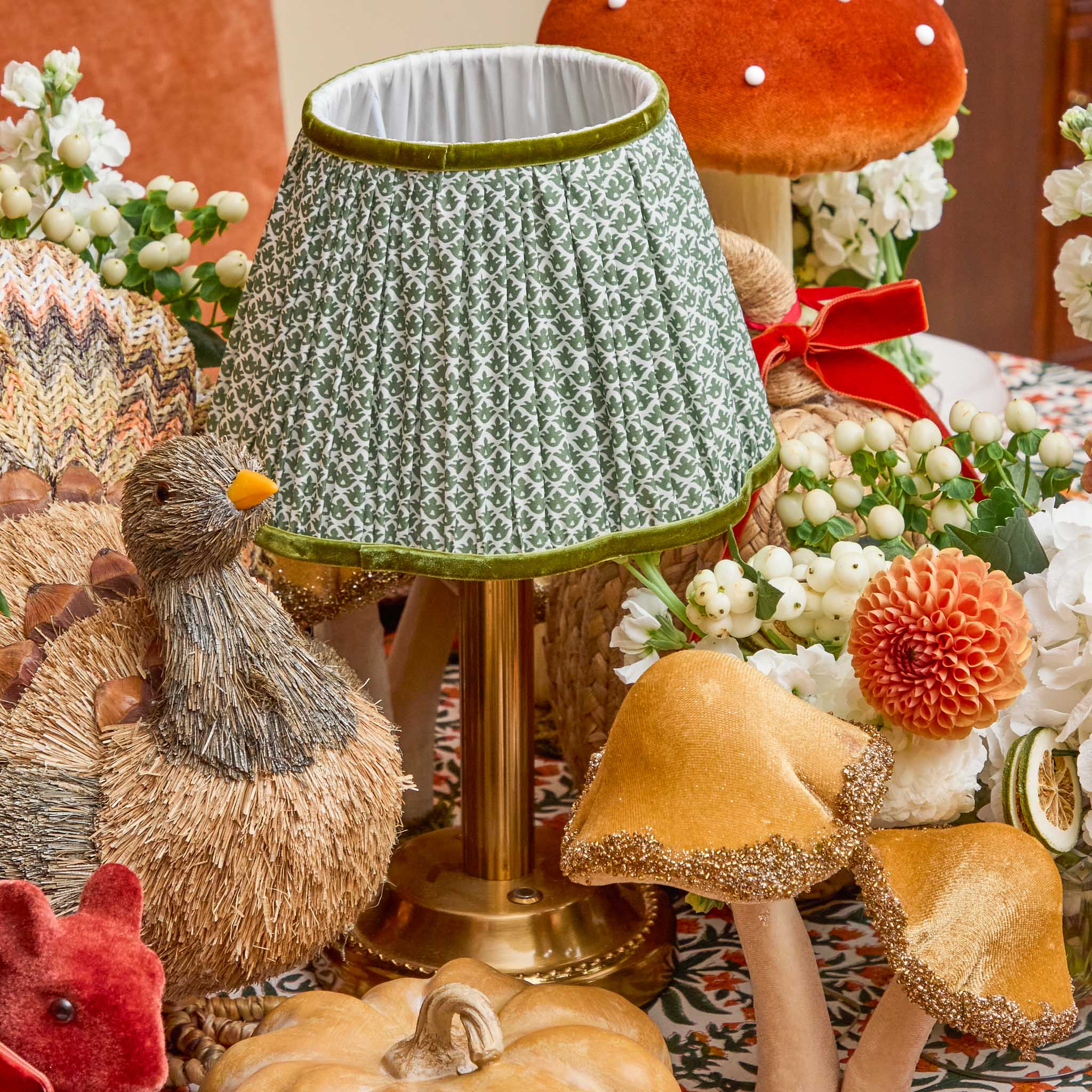 Olive Lotus Lampshade (22cm) - Image 10
