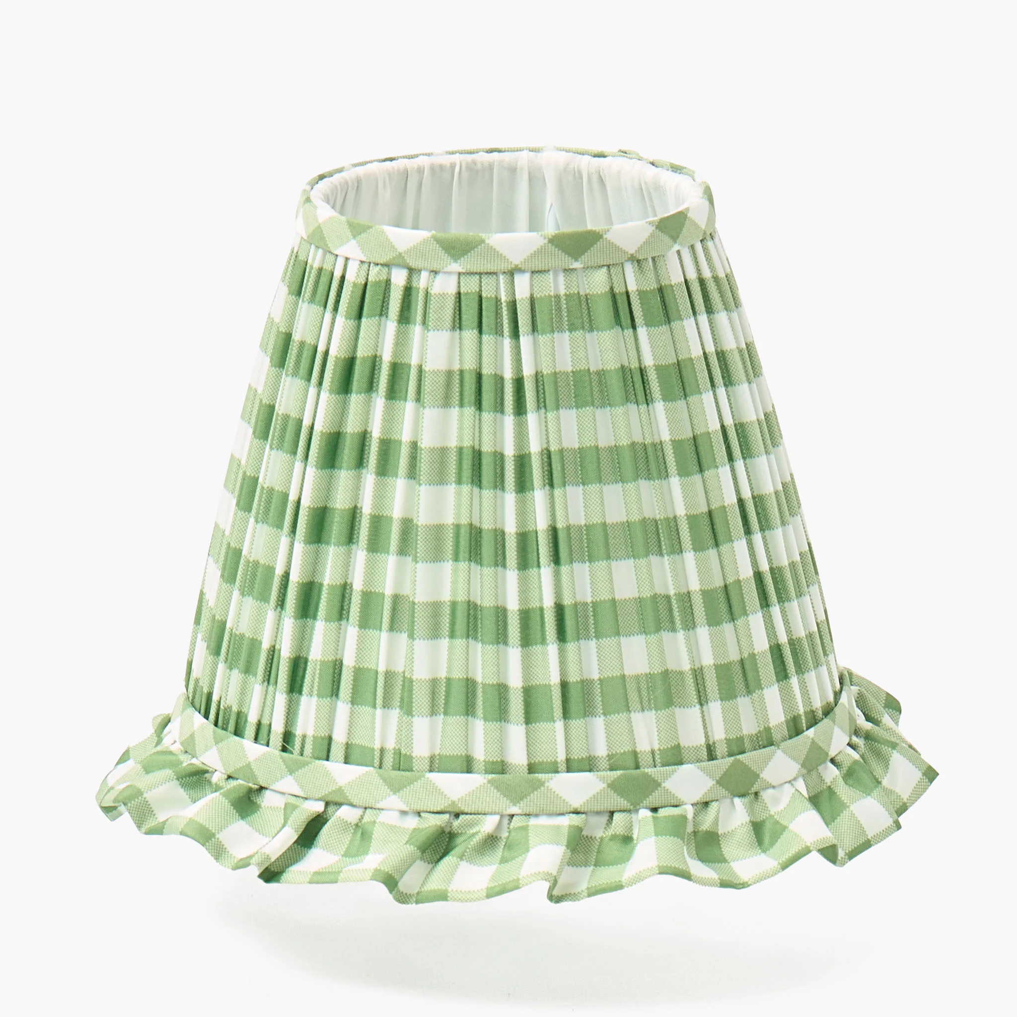 Olive Parrot Rechargeable Lamp with Olive Gingham Ruffle Shade (18cm) - Image 6