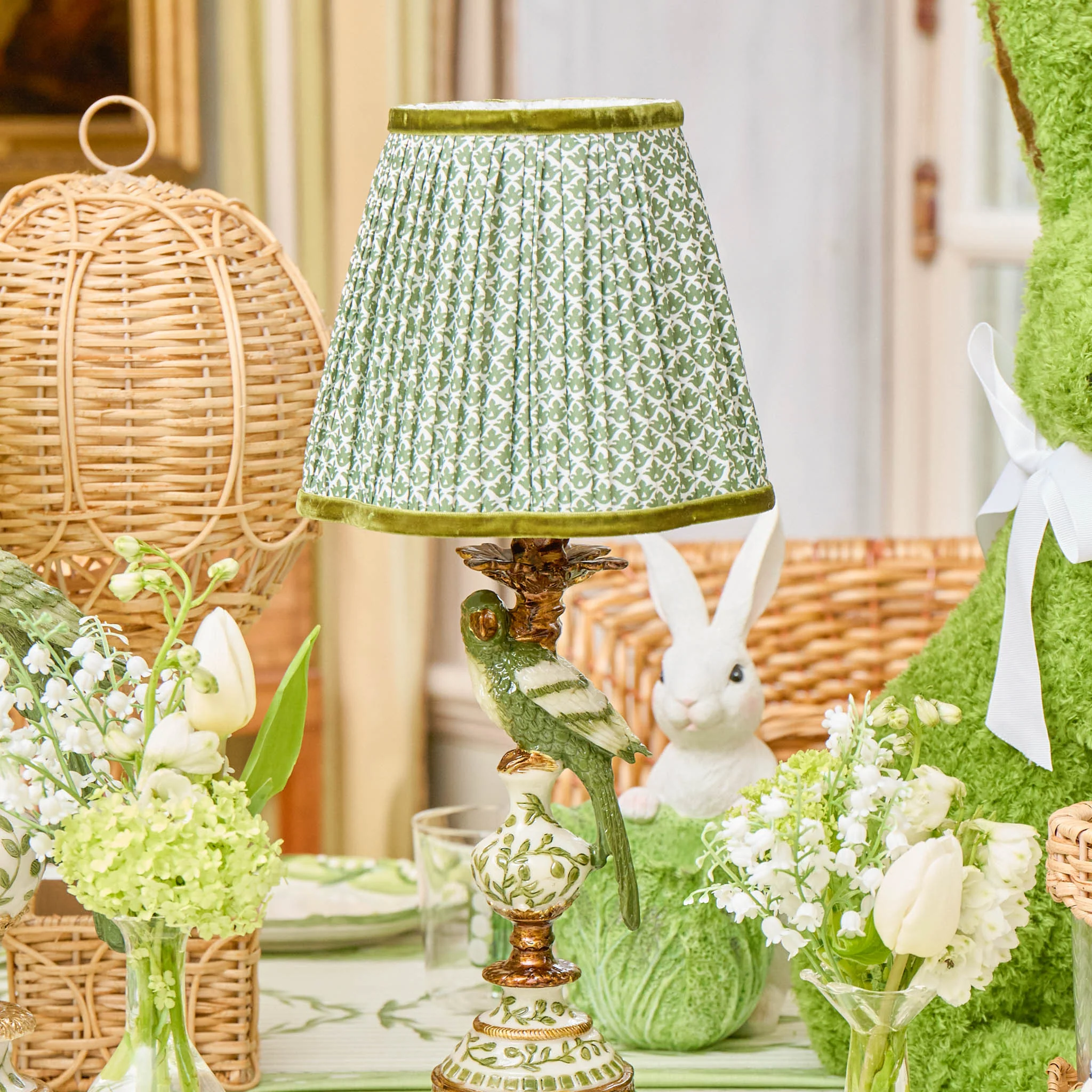 Olive Lotus Lampshade (18cm) - Image 8