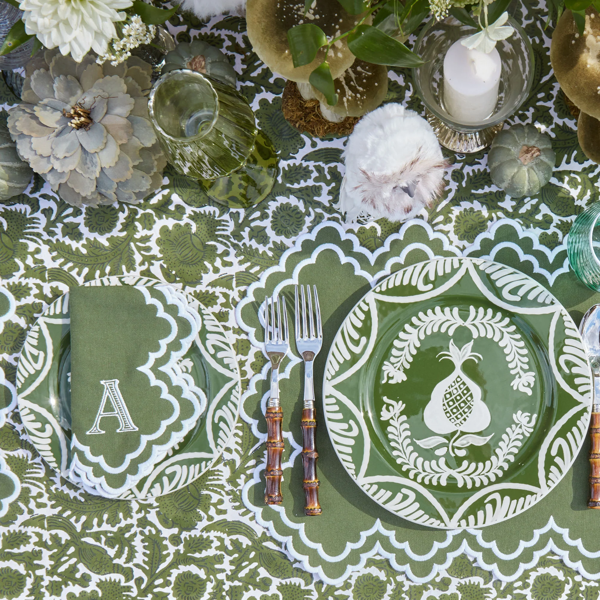 Olive Pheasant Tablecloth - Image 4