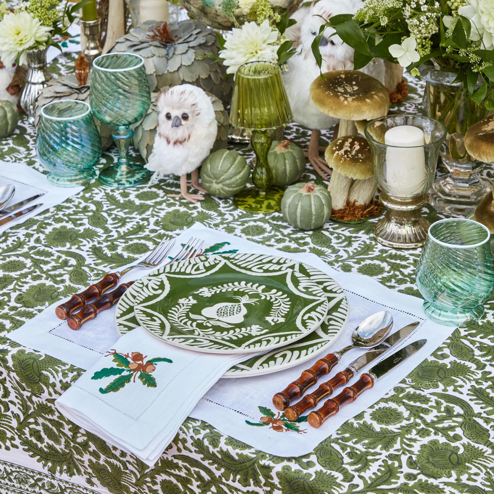 Olive Pheasant Tablecloth - Image 7