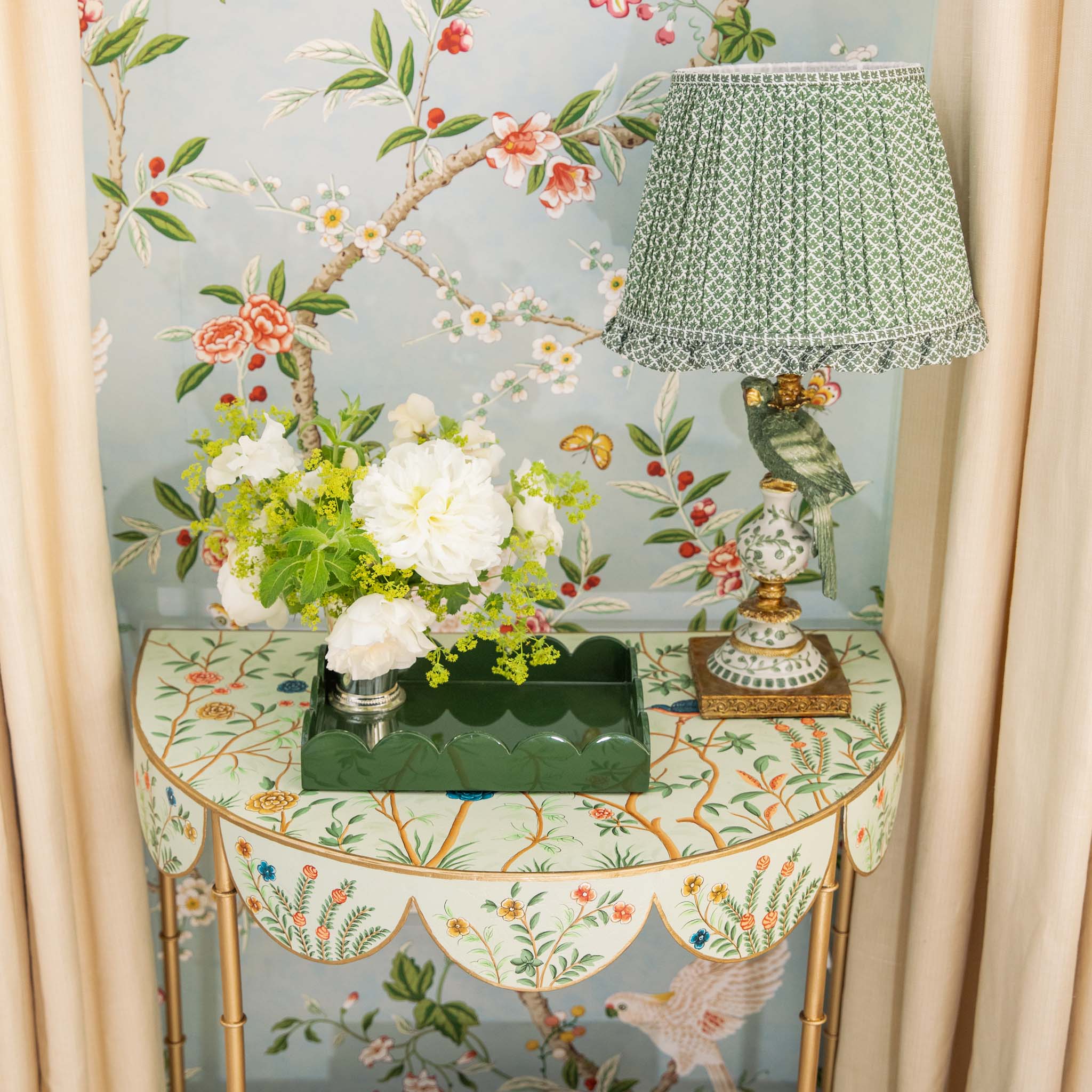Olive Small Scalloped Lacquer Tray - Image 2