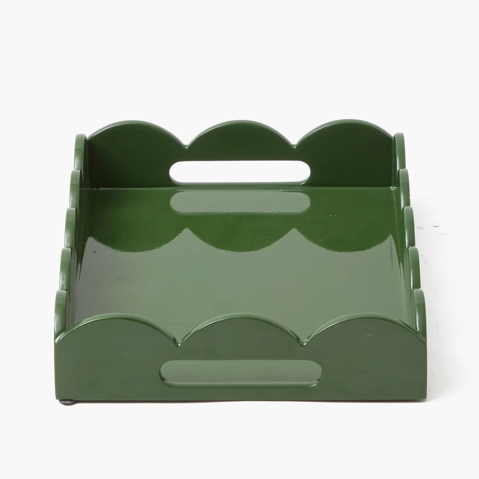 Olive Small Scalloped Lacquer Tray - Image 5