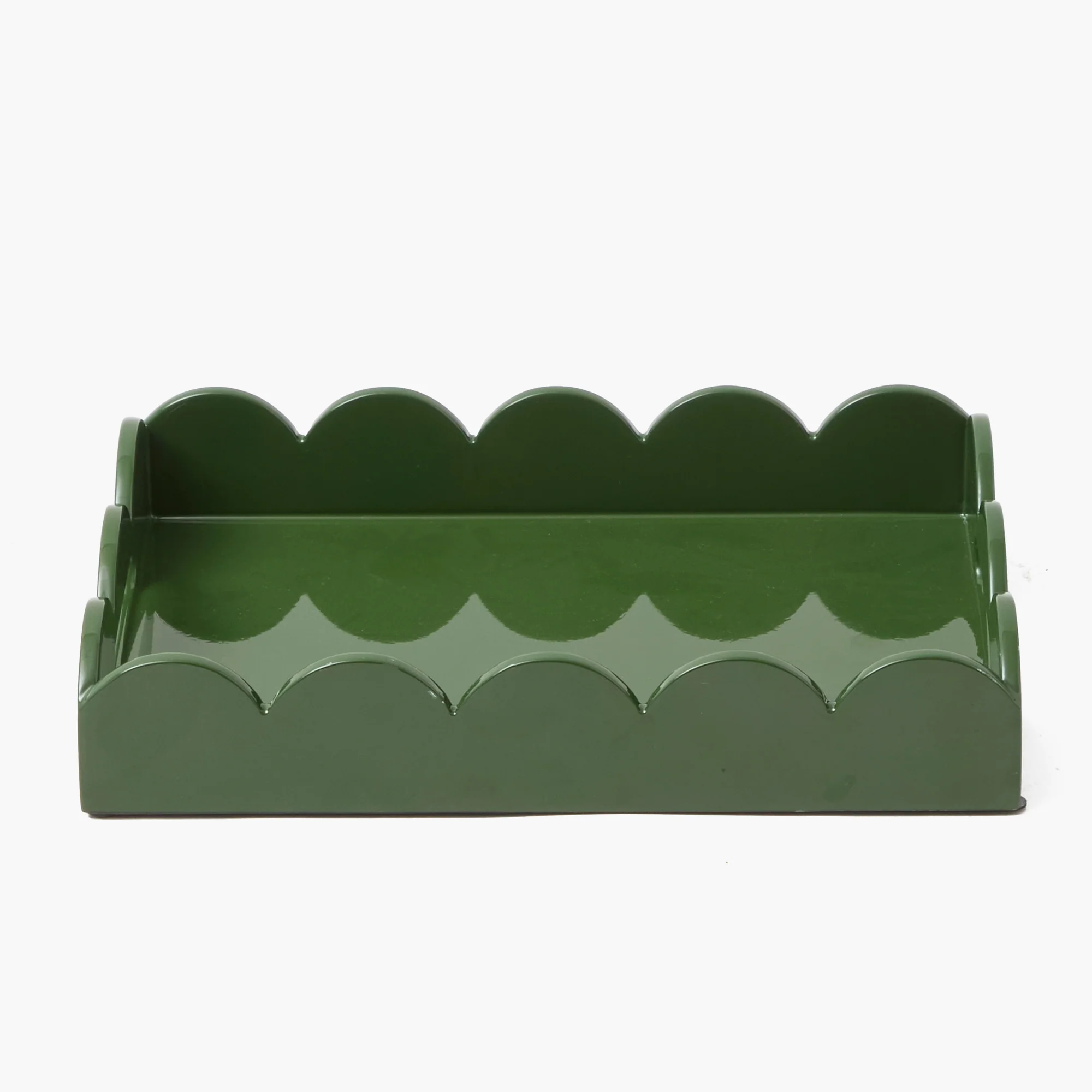 Olive Small Scalloped Lacquer Tray - Image 8