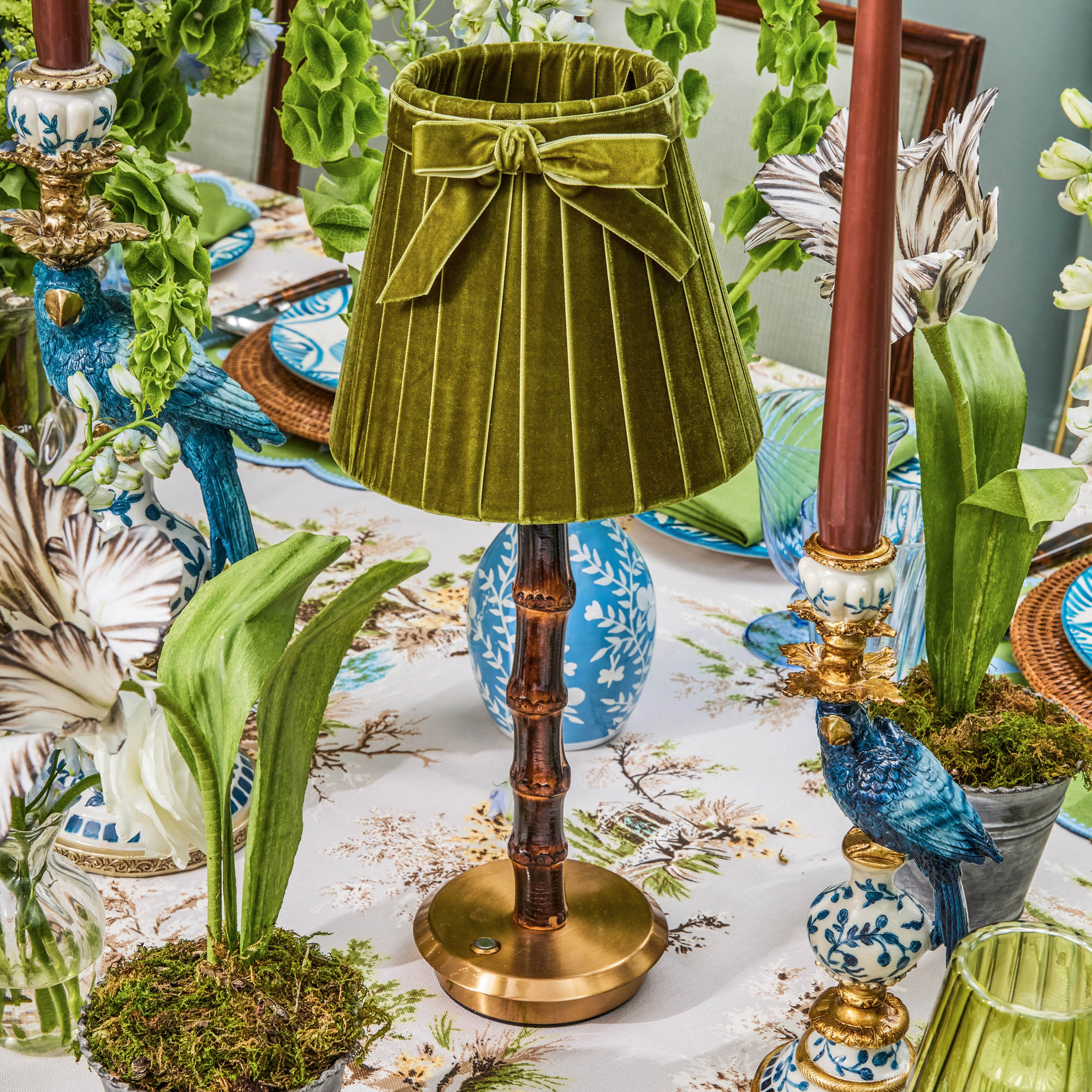 Olive Velvet Bow Lampshade (18cm) - Image 12