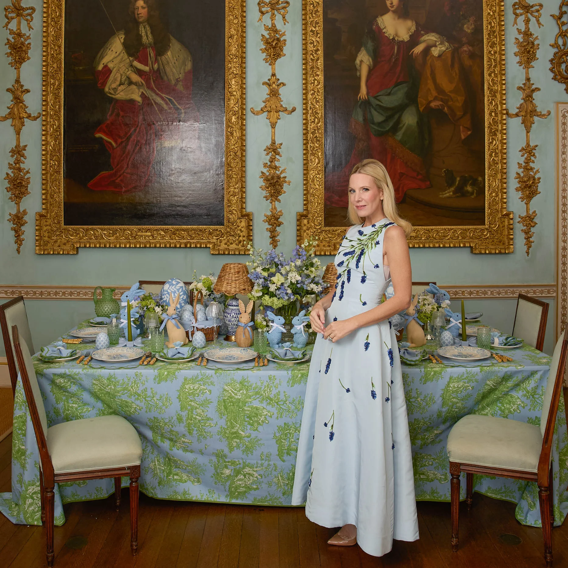 Ottilie Blue Toile Tablecloth - Image 3