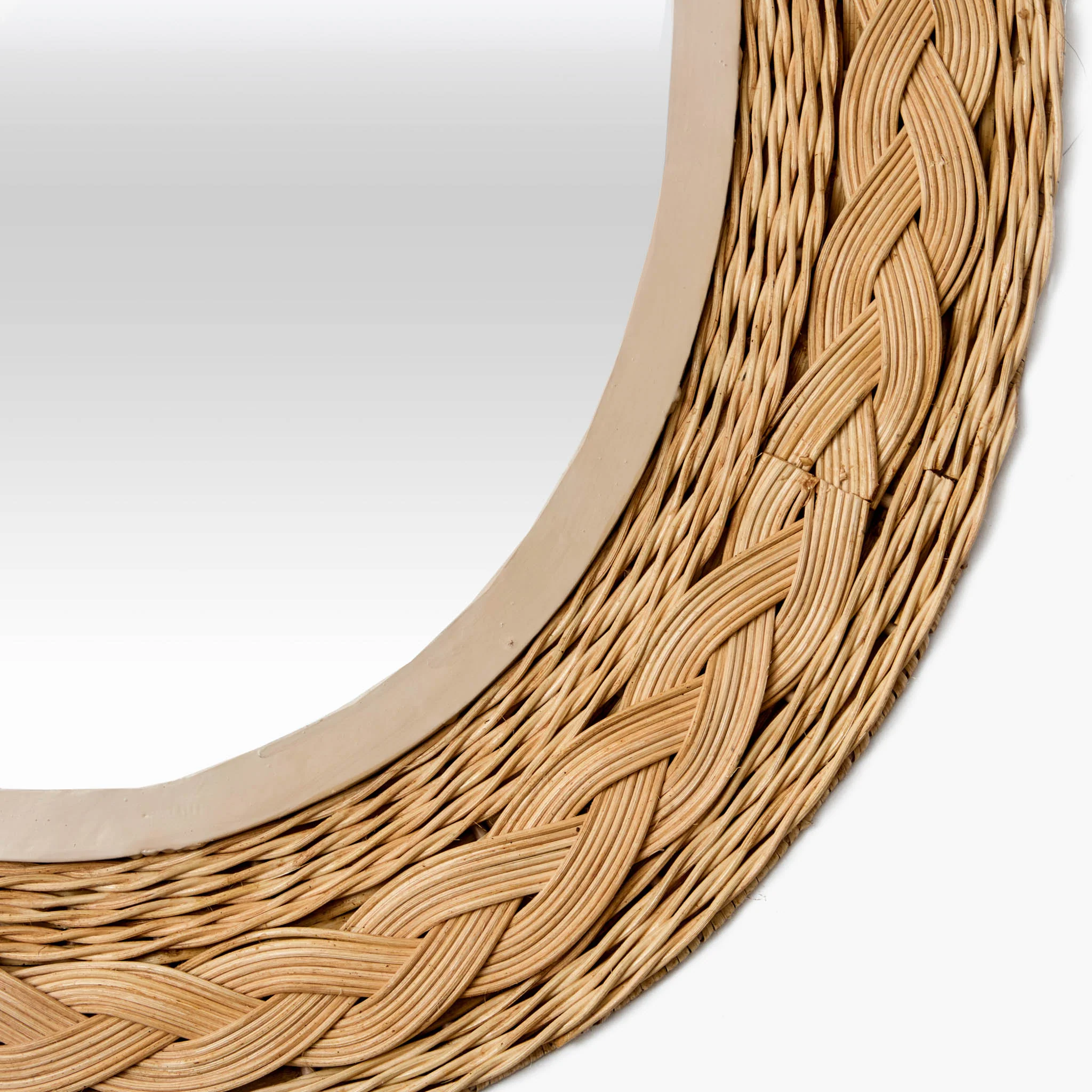 Oval Braided Rattan Mirror - Image 4