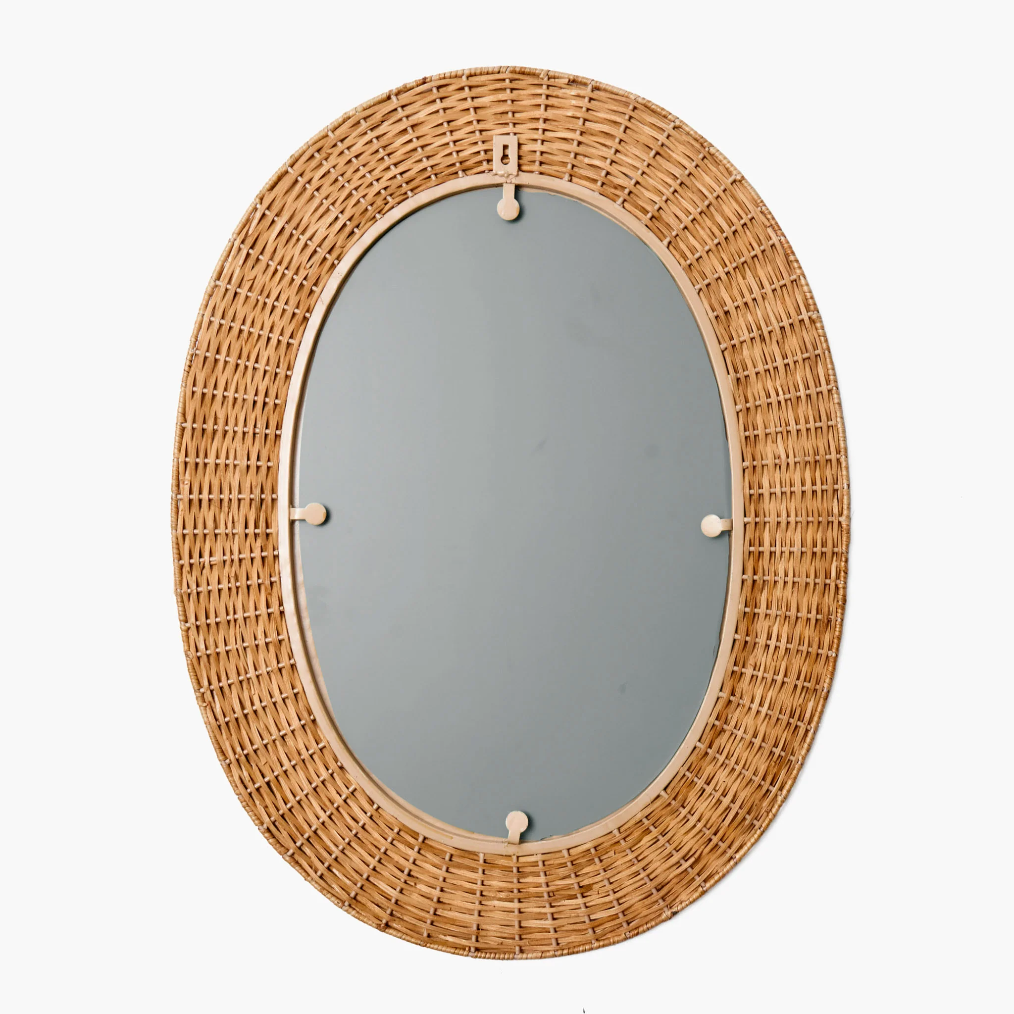 Oval Braided Rattan Mirror - Image 7