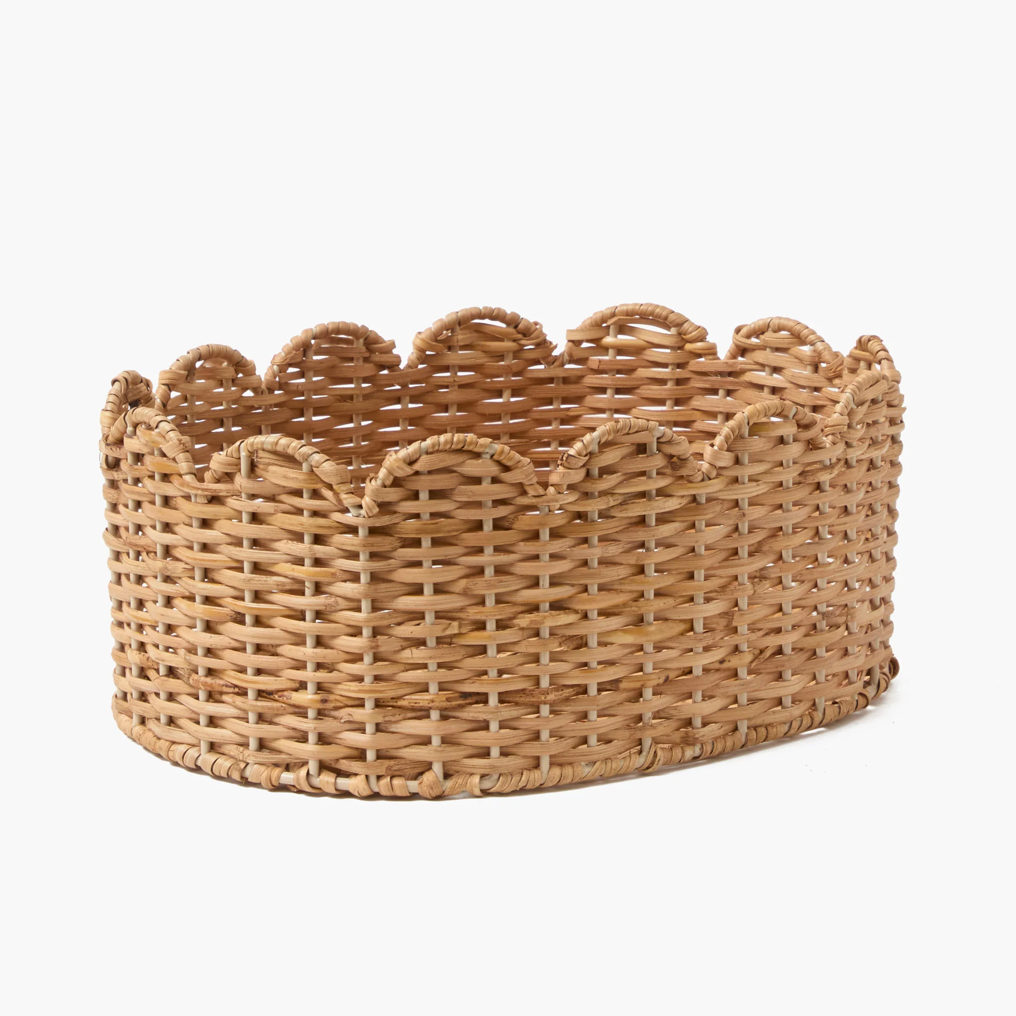 Oval Scalloped Rattan Baskets (Set of 3) - Image 10