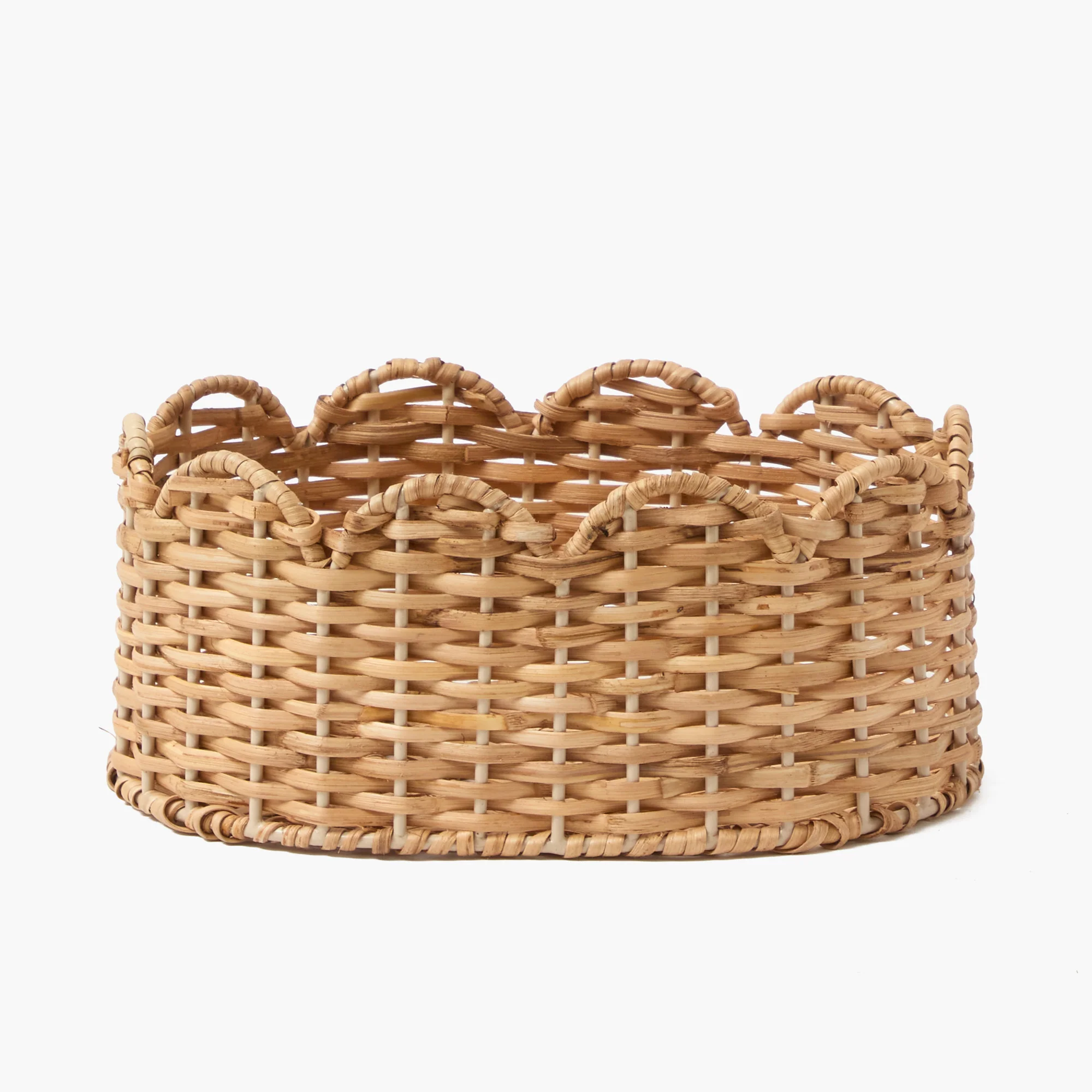 Oval Scalloped Rattan Baskets (Set of 3) - Image 8