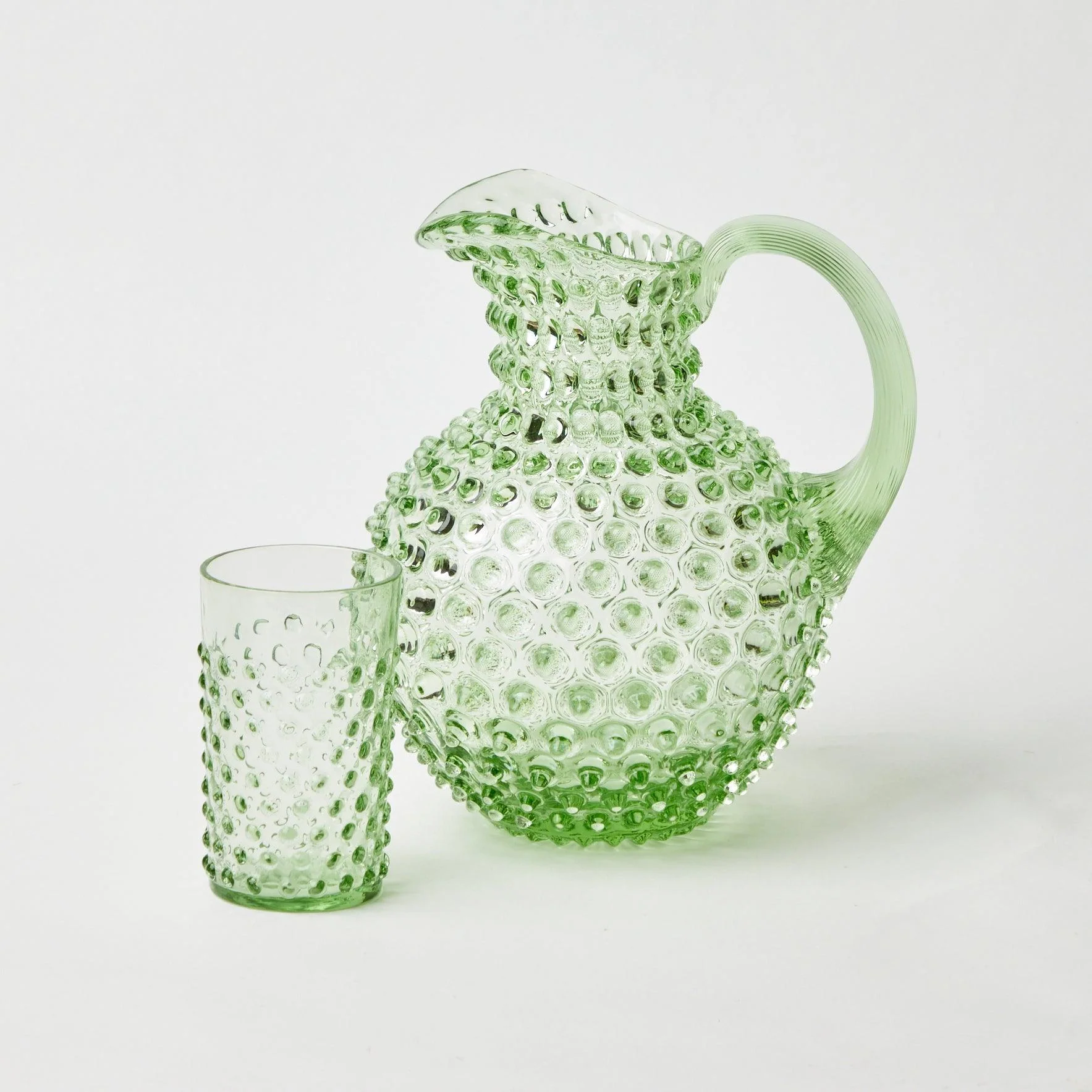 Emerald Hobnail Glasses & Jug Set - Image 11