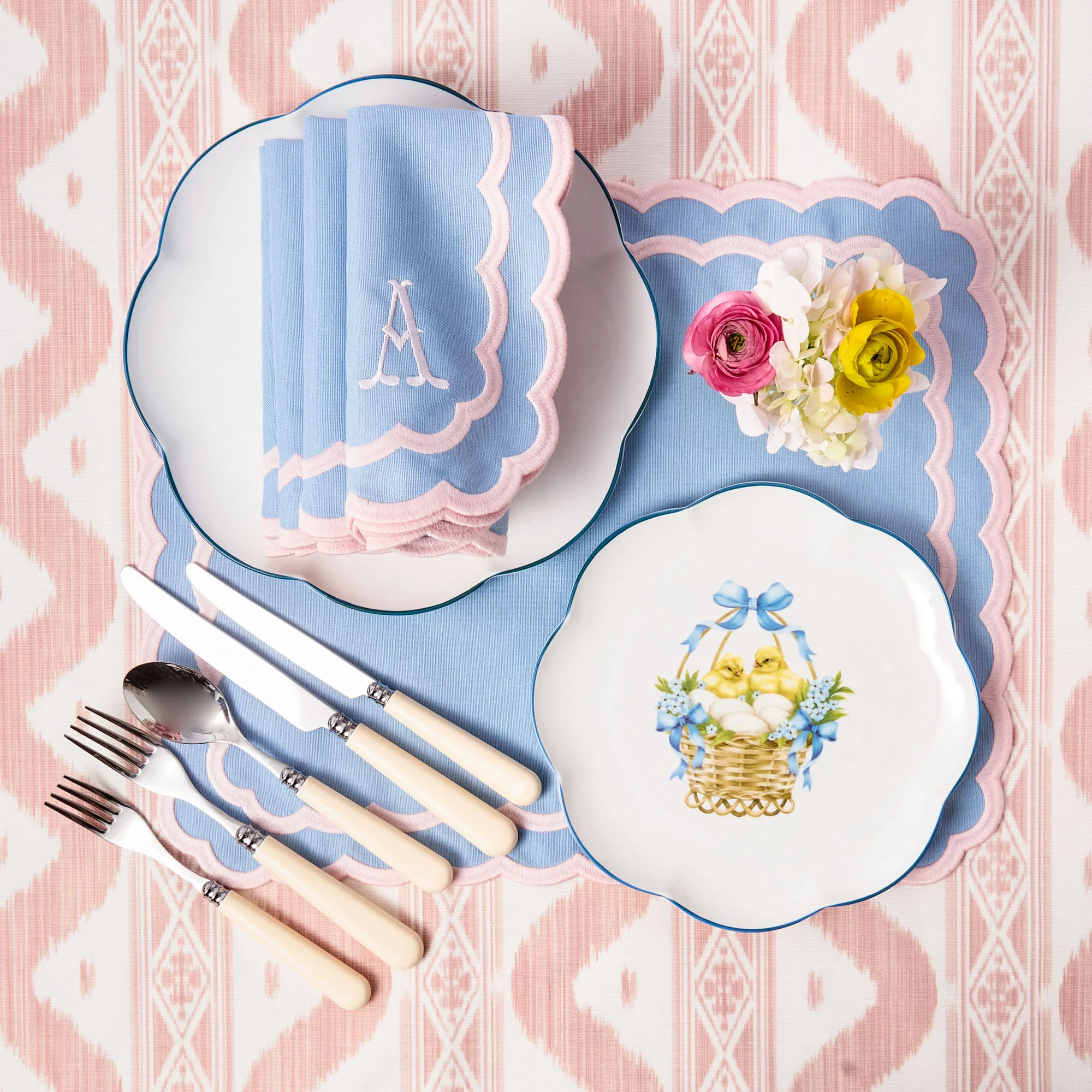 Pink Ikat Tablecloth - Image 6