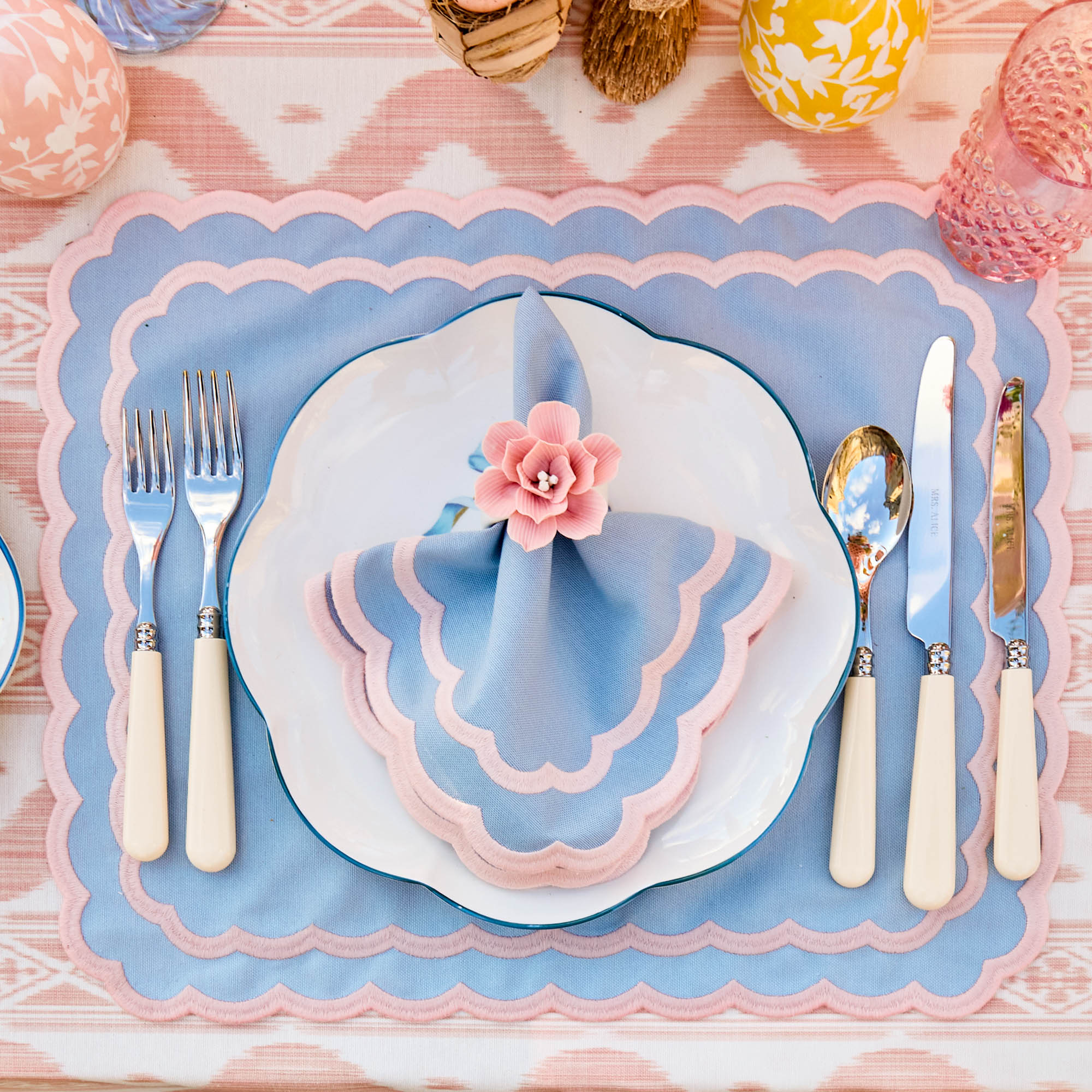 Pink Ikat Tablecloth - Image 8