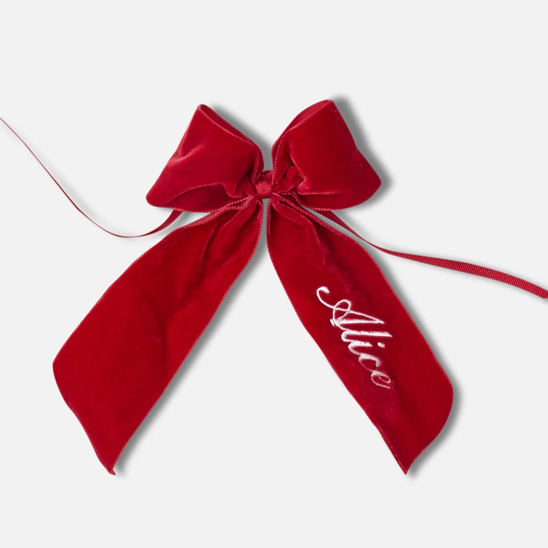 Personalisable Berry Red Velvet Bow