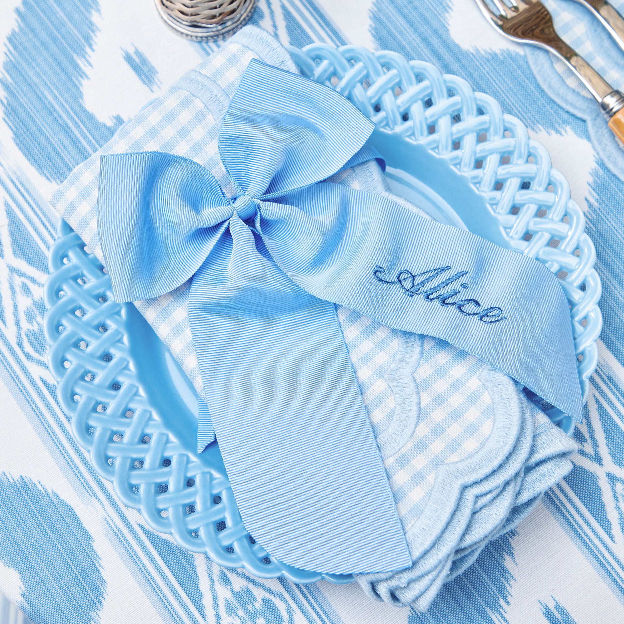 Personalisable Blue Grosgrain Bow - Image 11