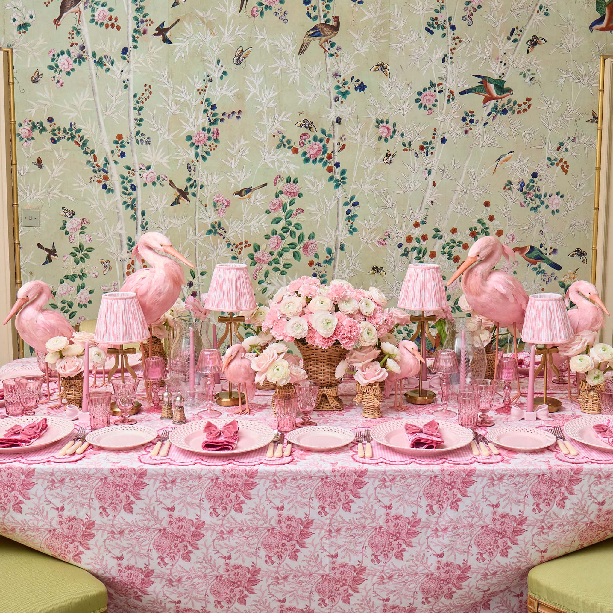 Pink Basketweave Dinner & Starter Plates (Set of 8) - Image 5
