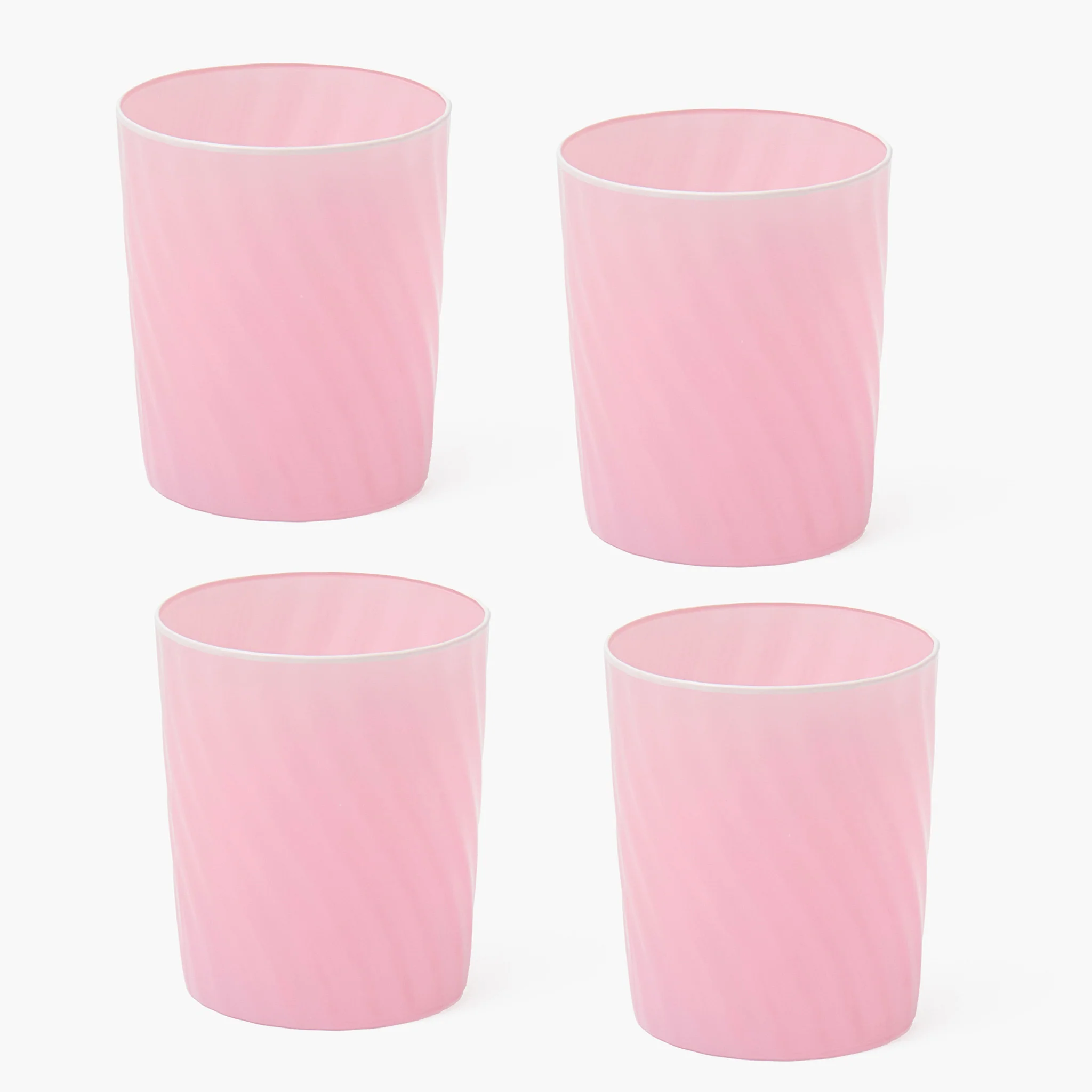 Petal Pink Swirl Water Glasses (Set of 4)