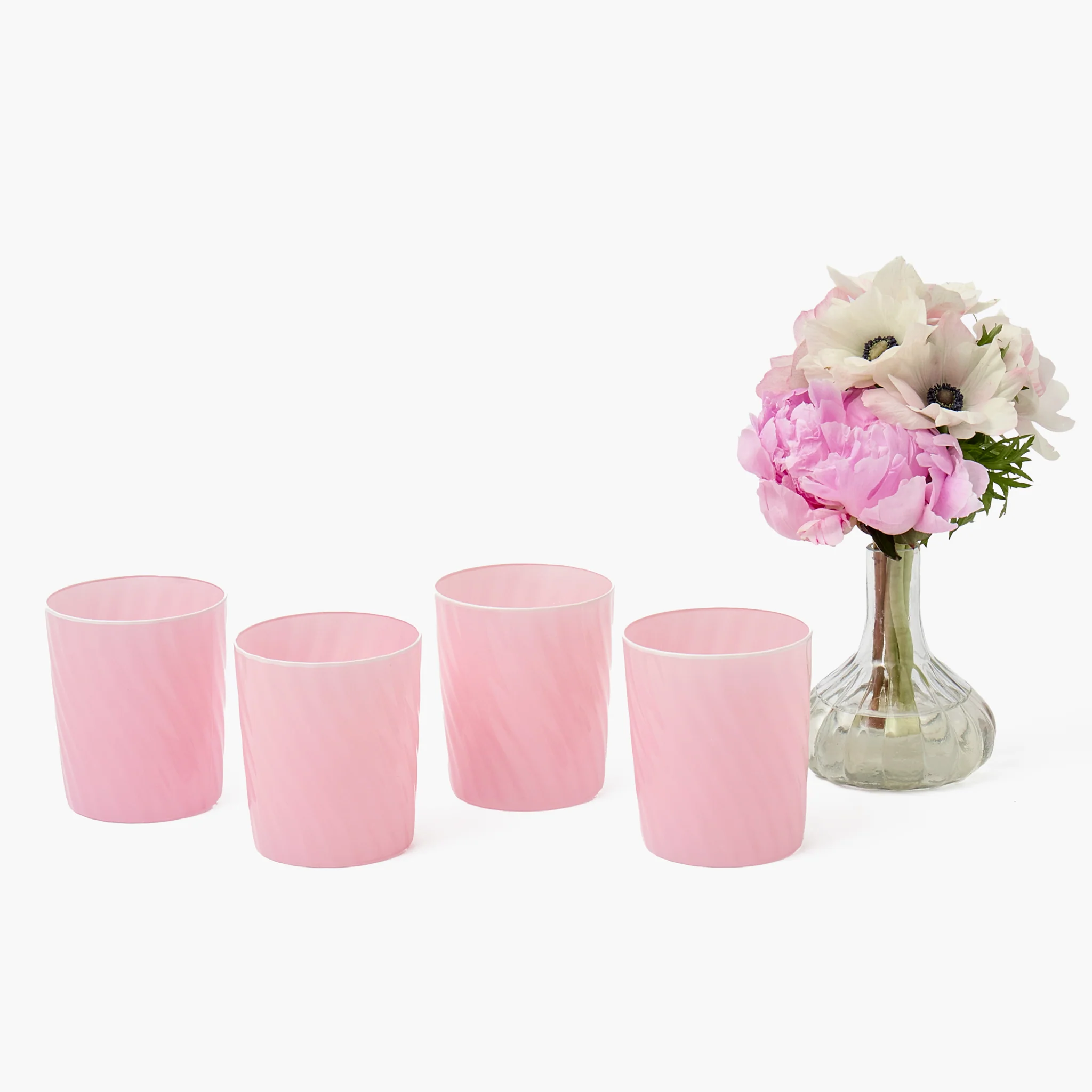 Petal Pink Swirl Water Glasses (Set of 4) - Image 16
