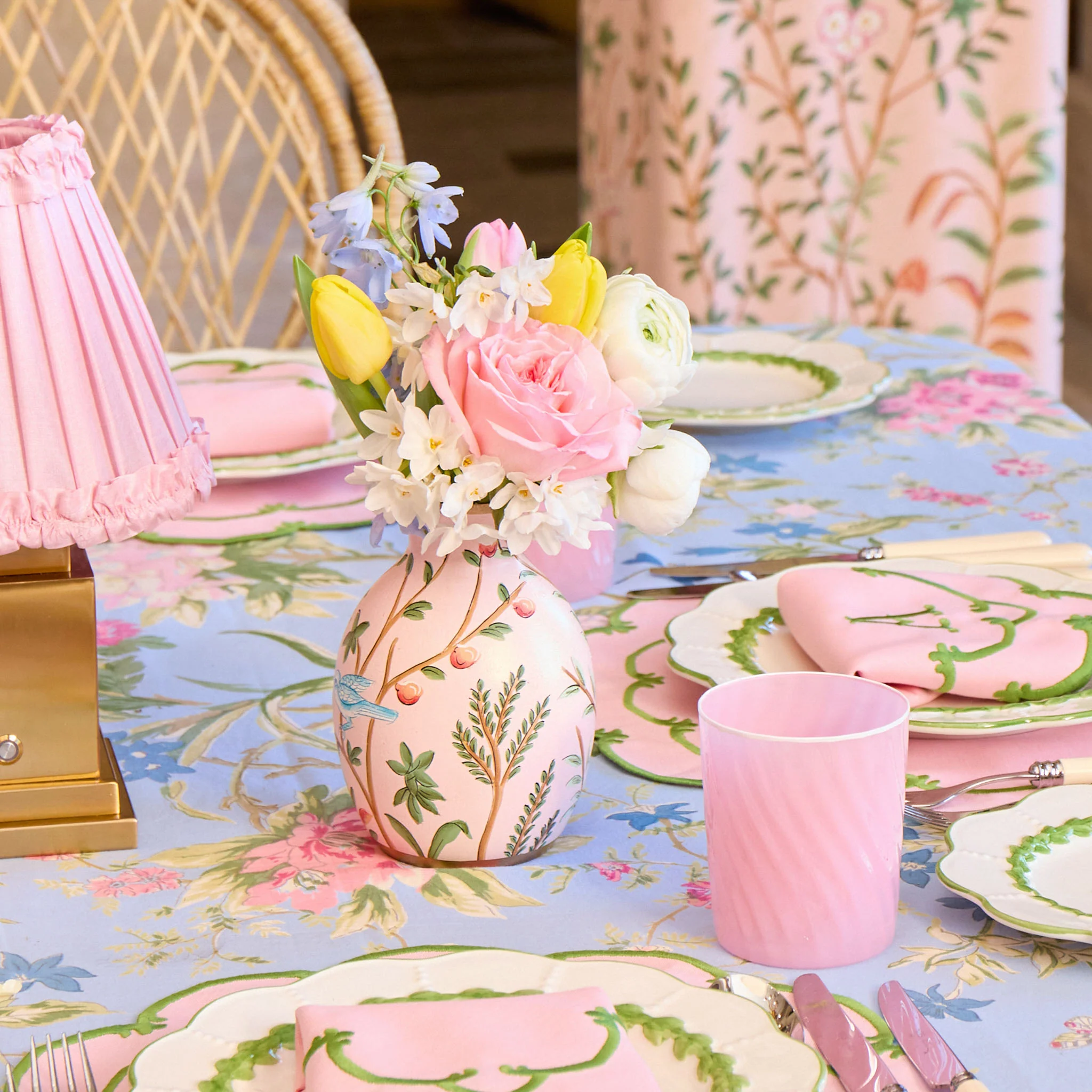 Pink Chinoiserie Tole Vases (Set of 3) - Image 14