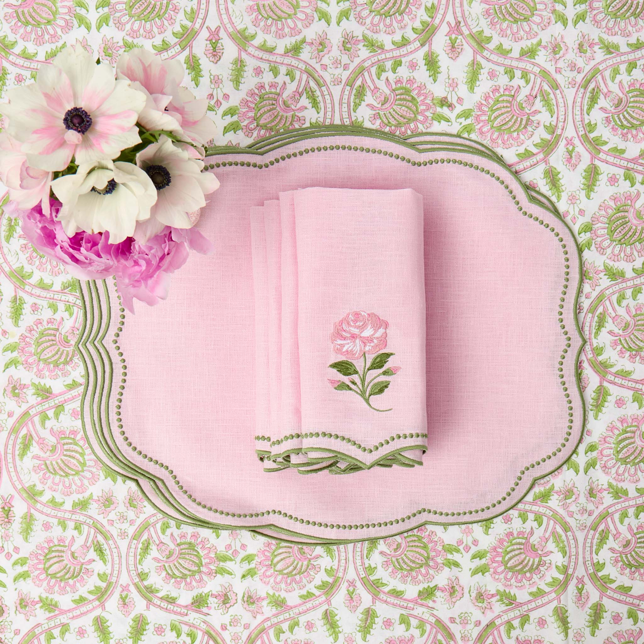 Pink & Green Agatha Tablecloth - Image 9