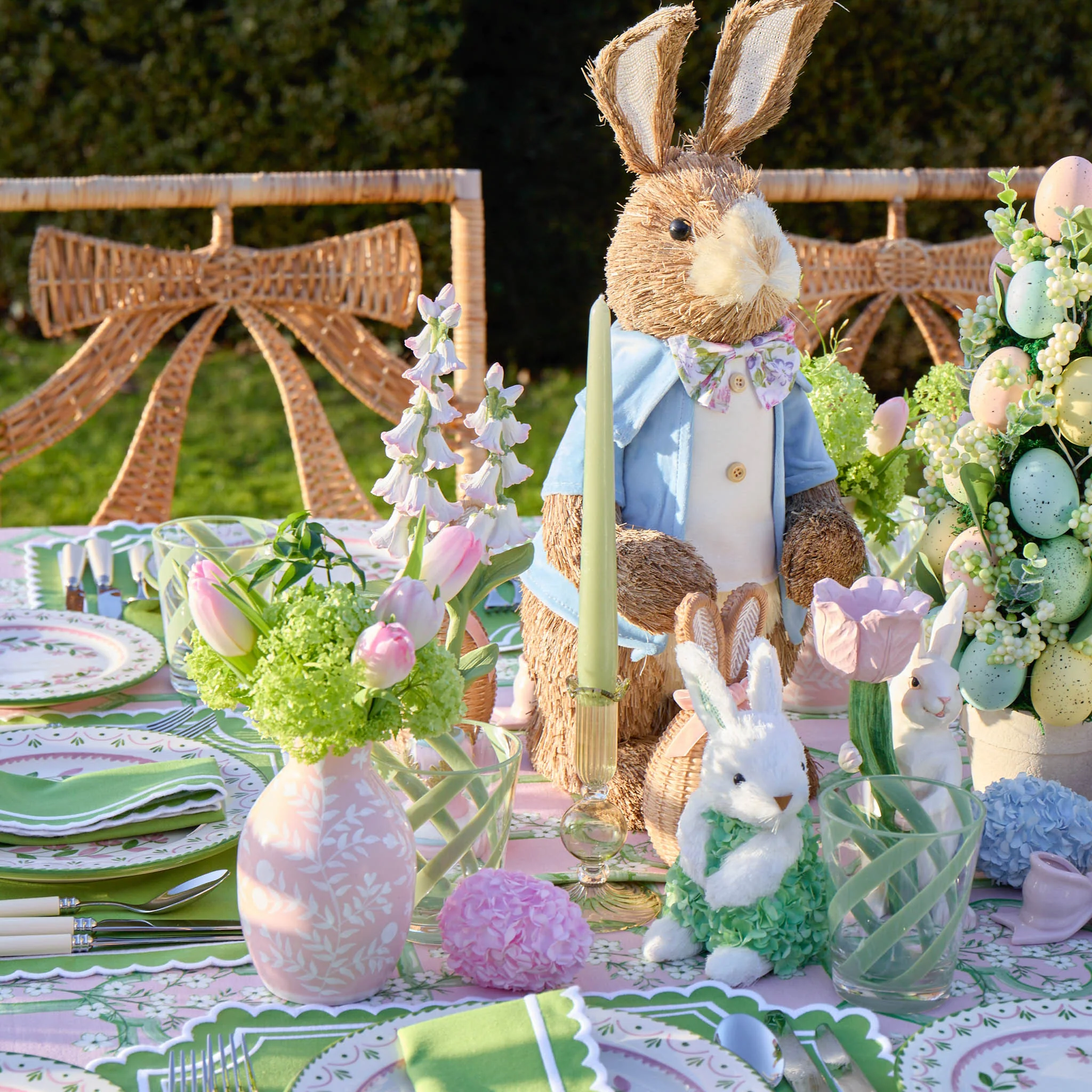 Pink & Green Floral Bunnies (Set of 4) - Image 9