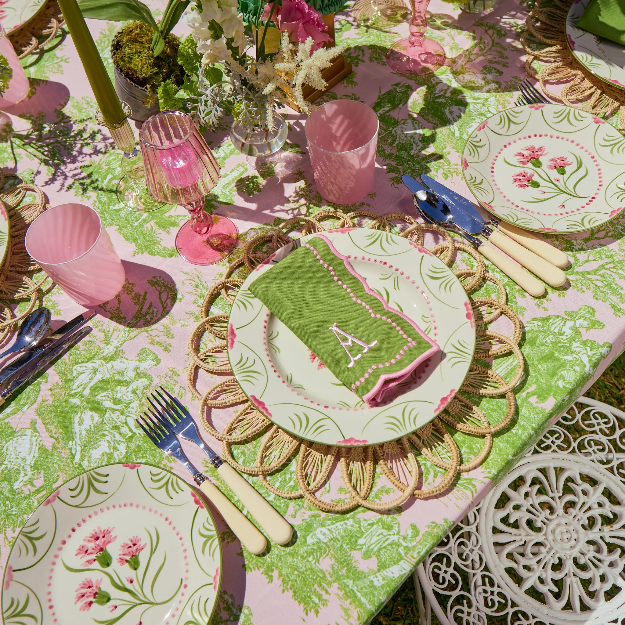 Green & Pink Gisele Napkins (Set of 4) - Image 9