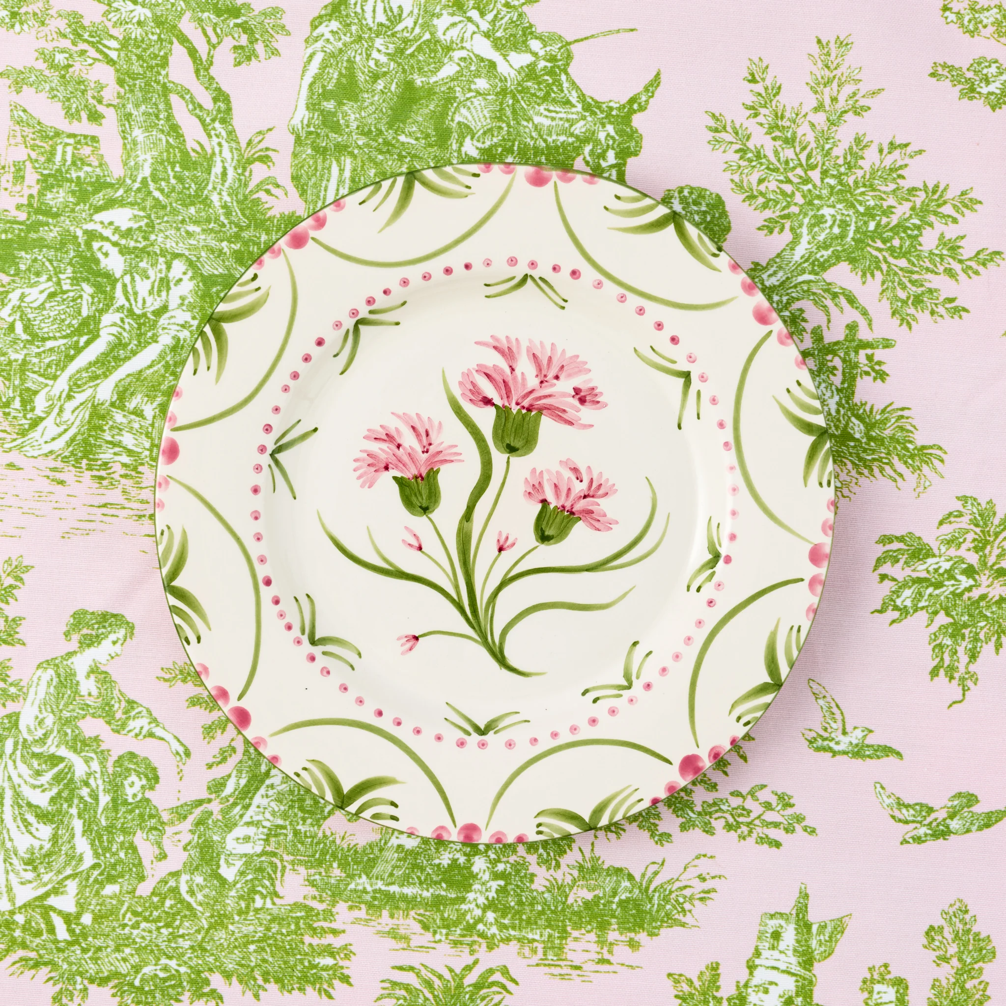 Pink & Green Santa Kristina Dinner Plate - Image 7