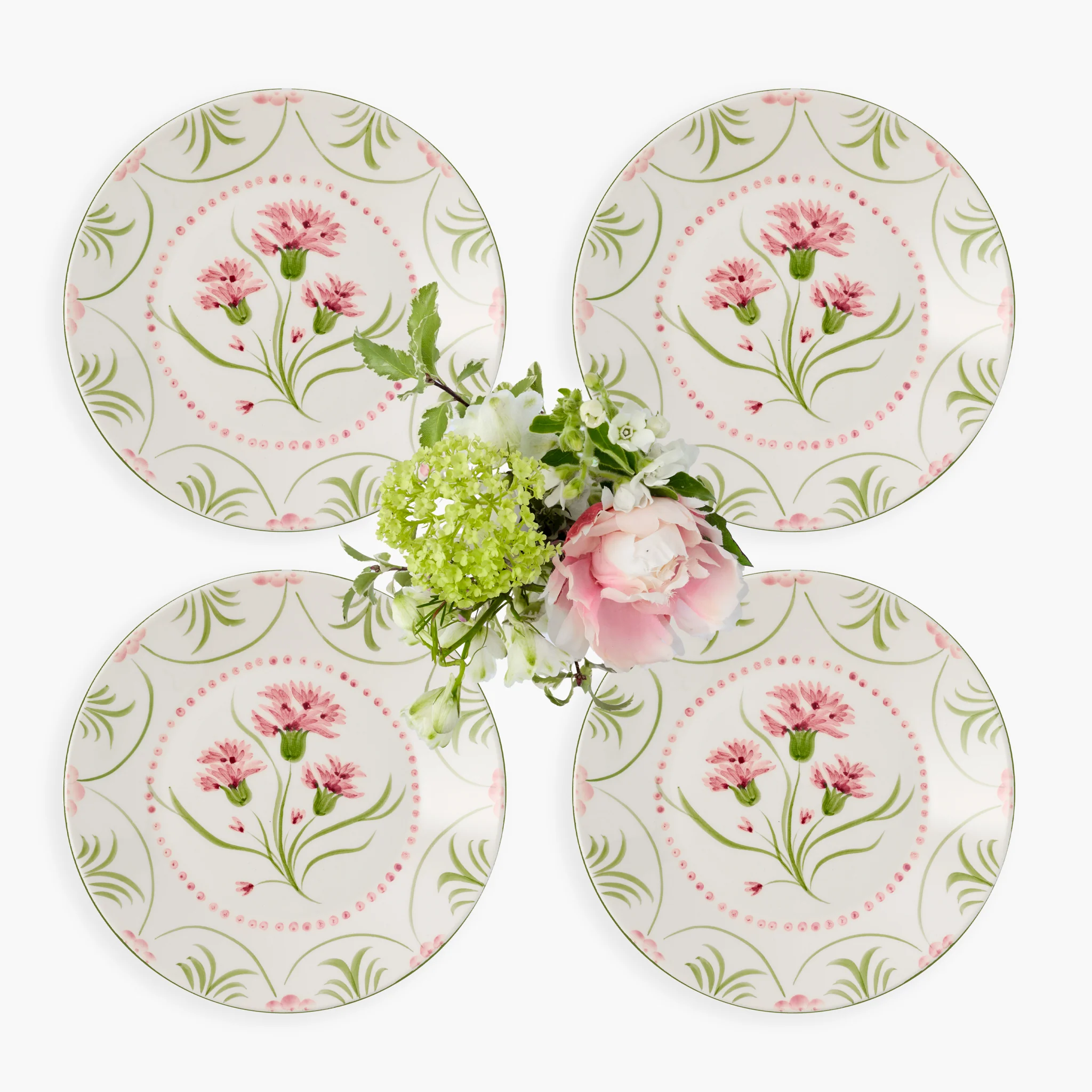 Pink & Green Santa Kristina Starter Plates (Set of 4)